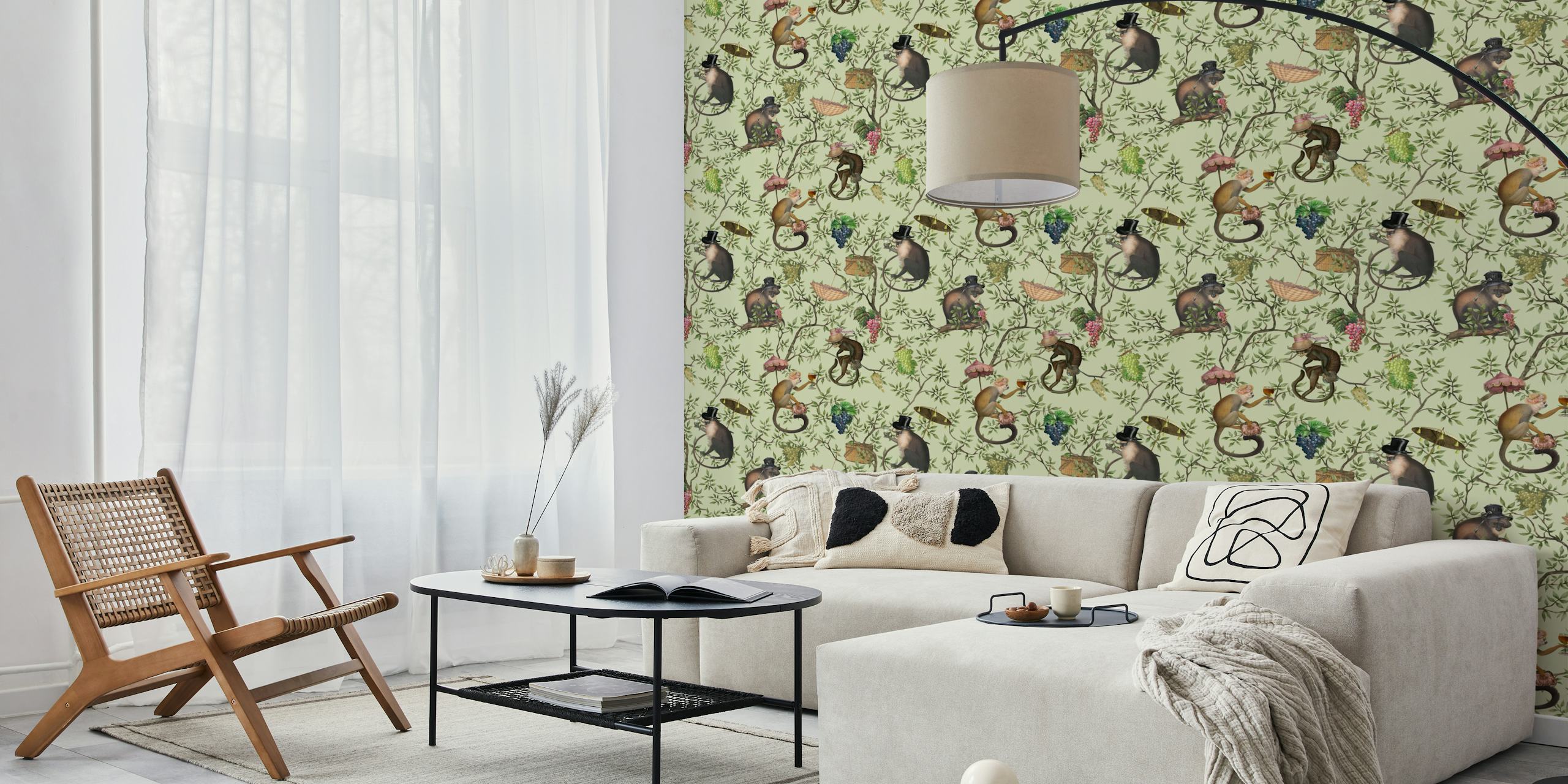 Monkeys Antique Garden Party tapet i et rum