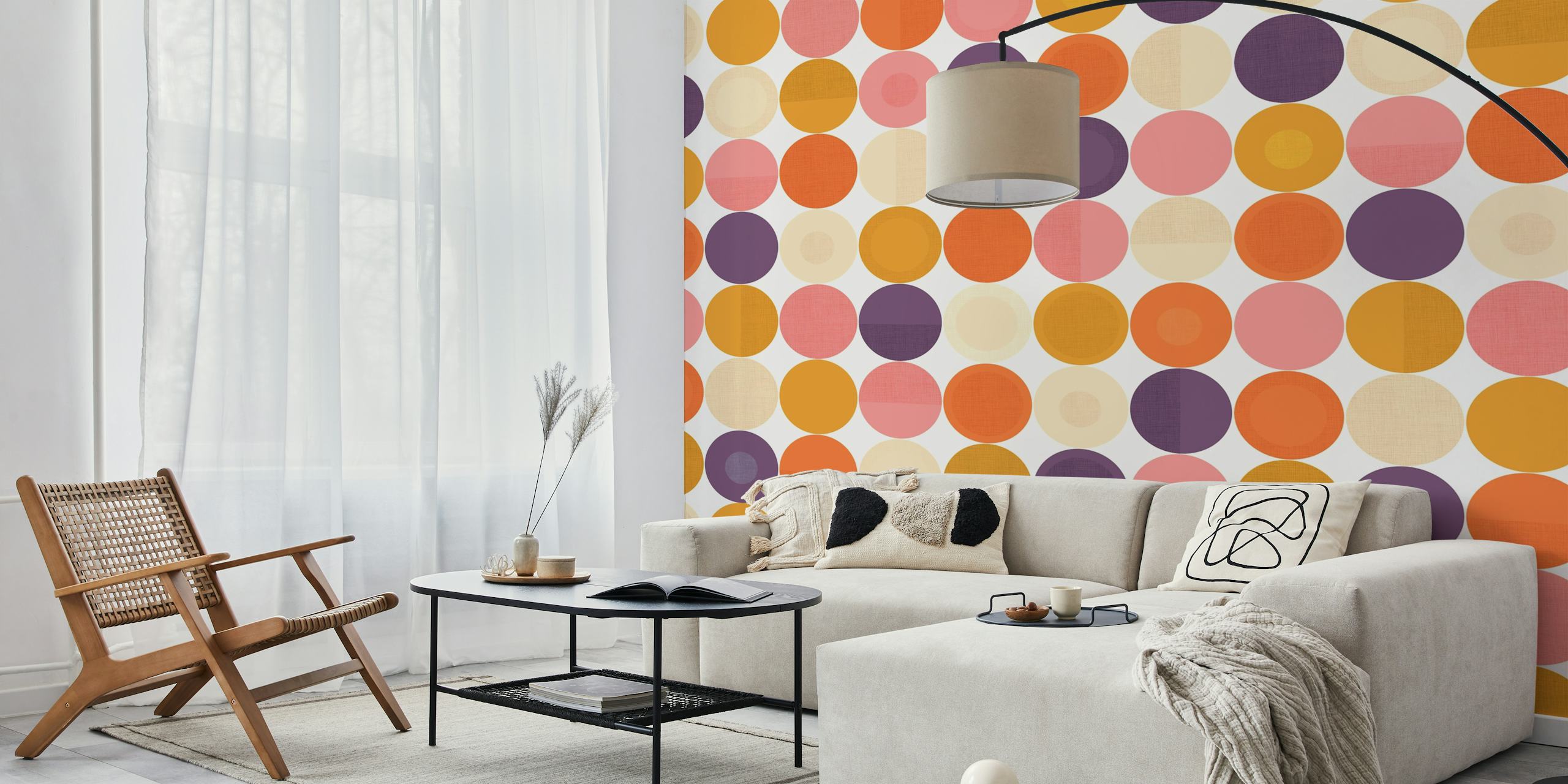 Vibrant Circle Grid tapeta w pokoju