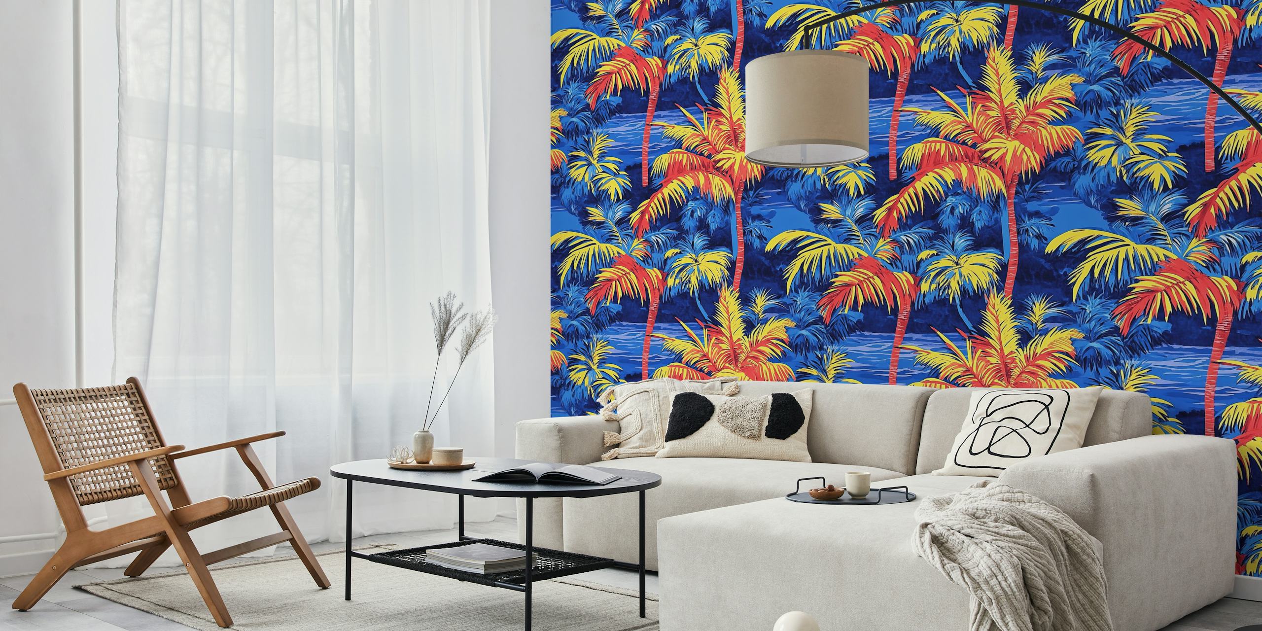 Blue-Red paradise tapetti huoneessa