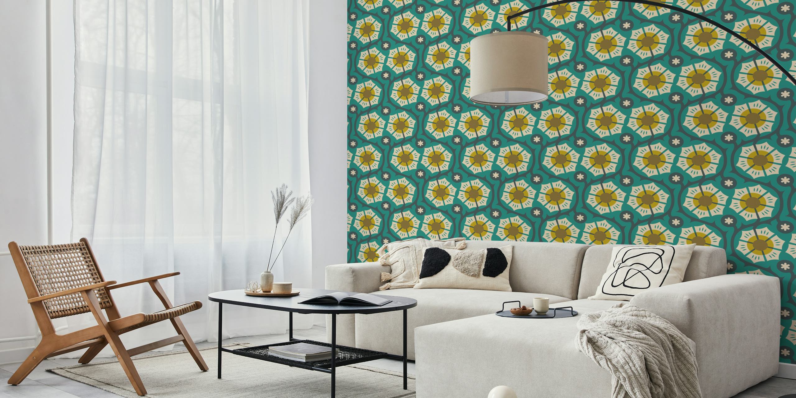 Bold Vintage Flora in Green σχέδιο ταπετσαρίας