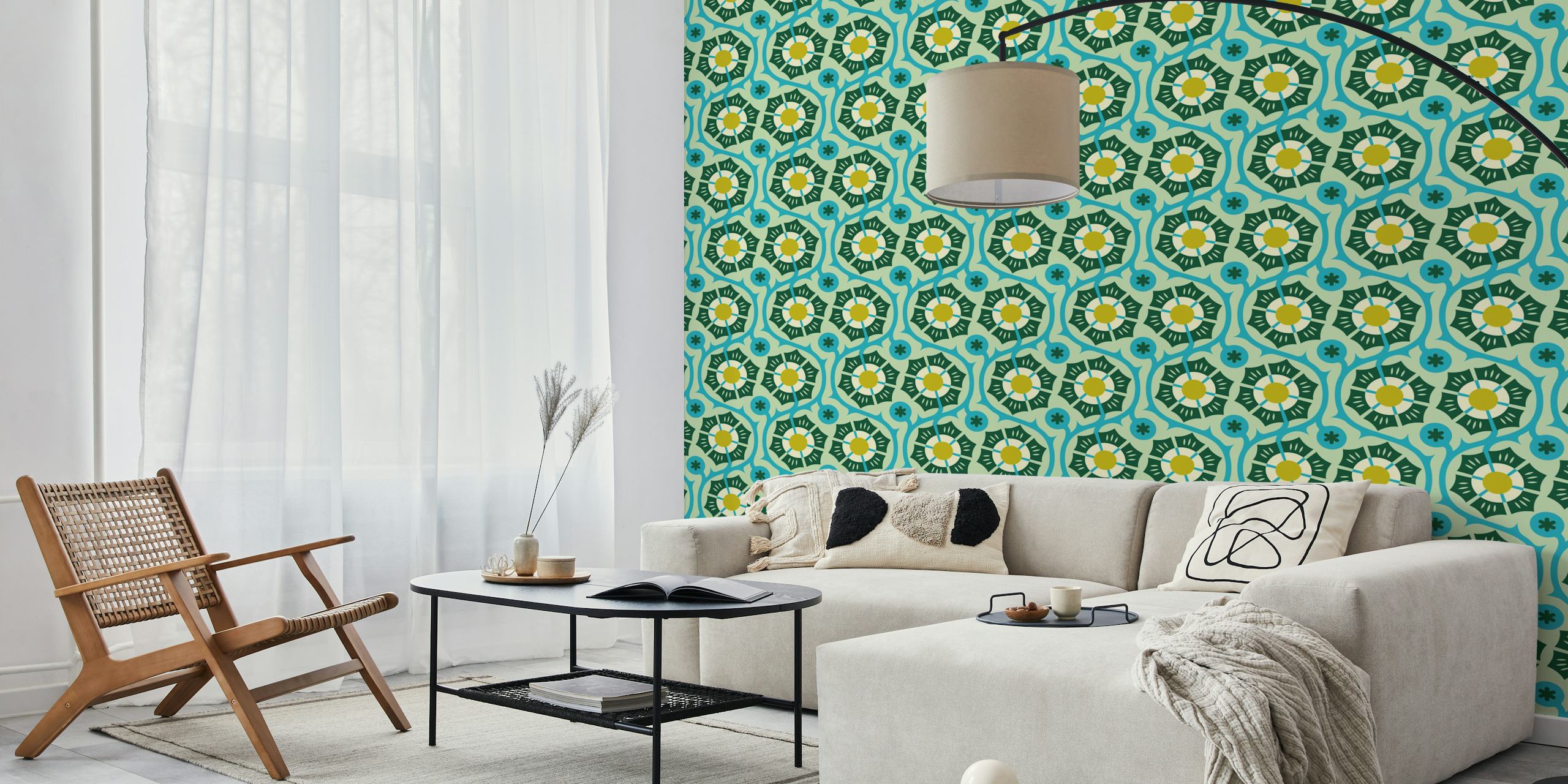 Bold Vintage Flora wallpaper i et rom