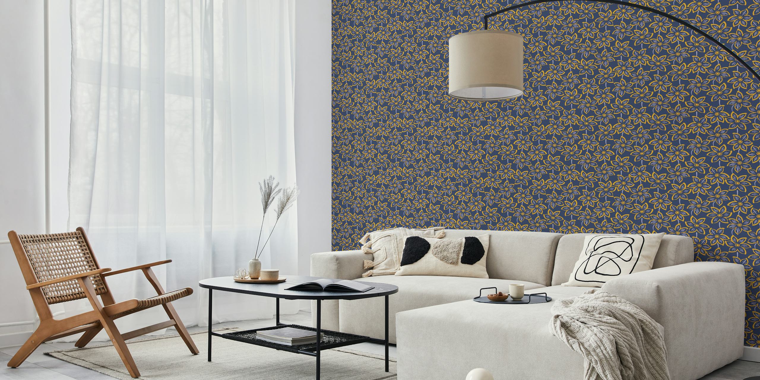 Field of Large Flowers wallpaper in a room
