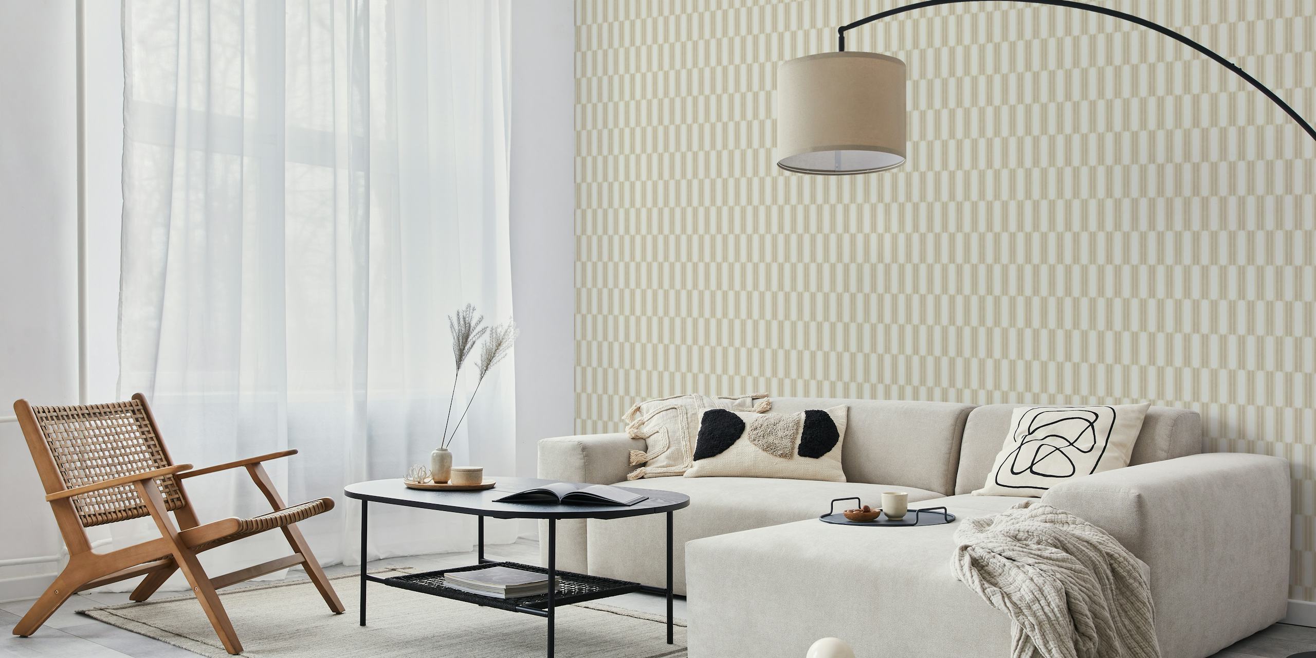 Vintage Lozenge Geometric wallpaper in a room