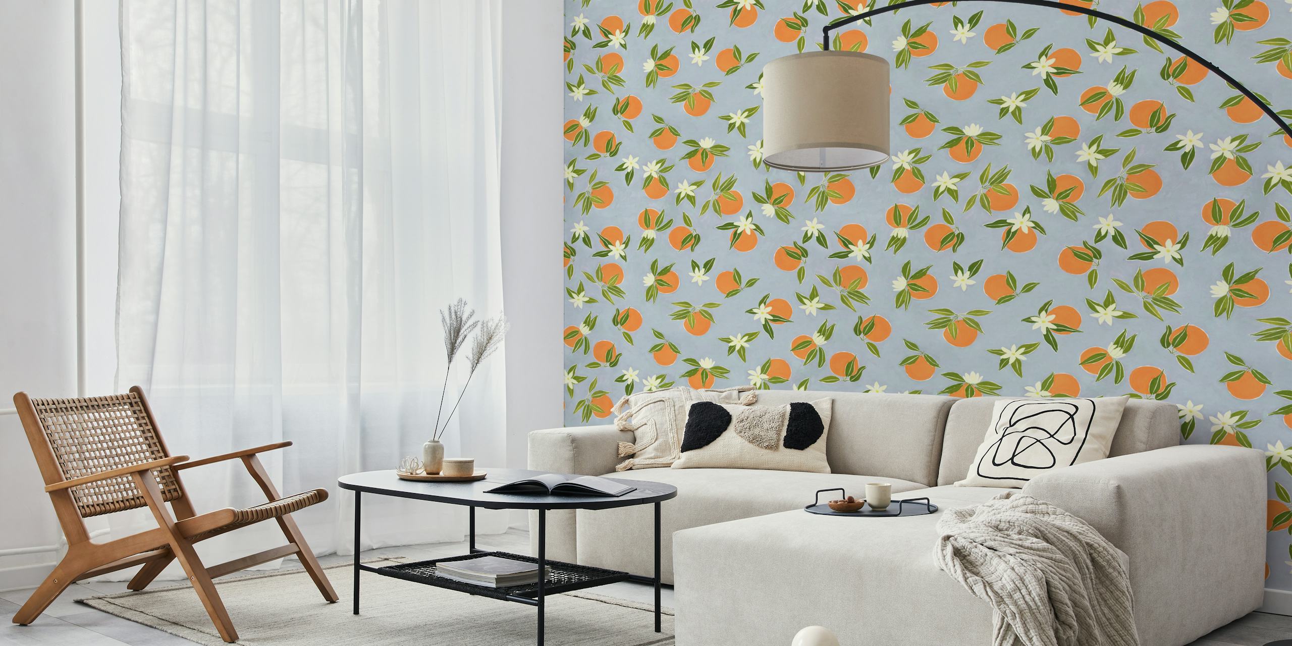 Citrus Grove design de papel de parede pintado à mão