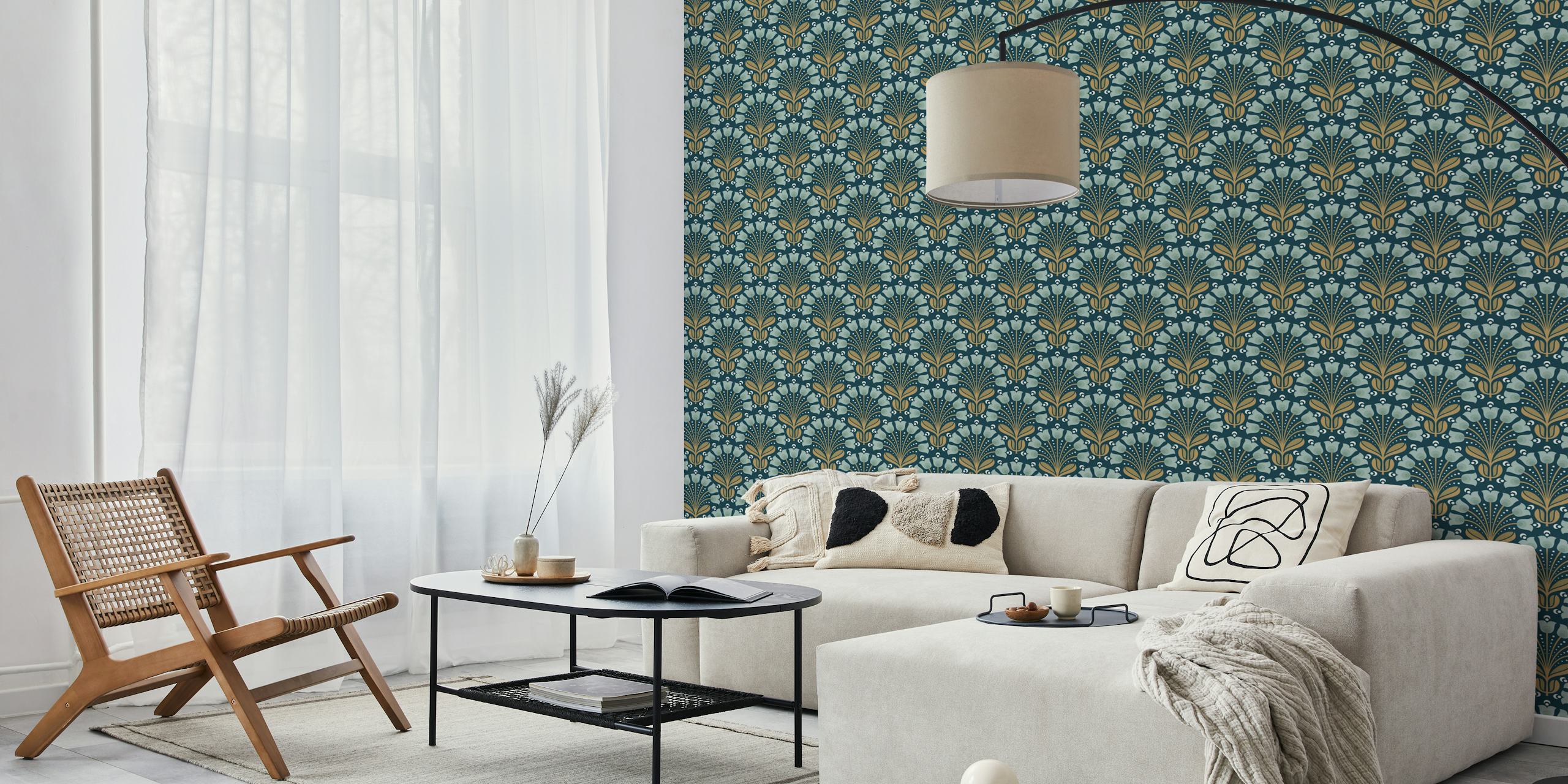 Vintage Floral Bloom wallpaper in a room