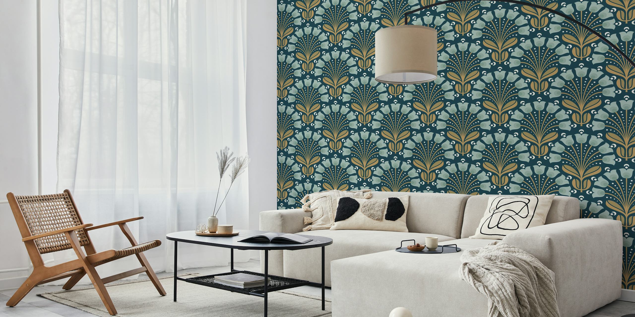 Vintage Floral Bloom wallpaper v pokoji