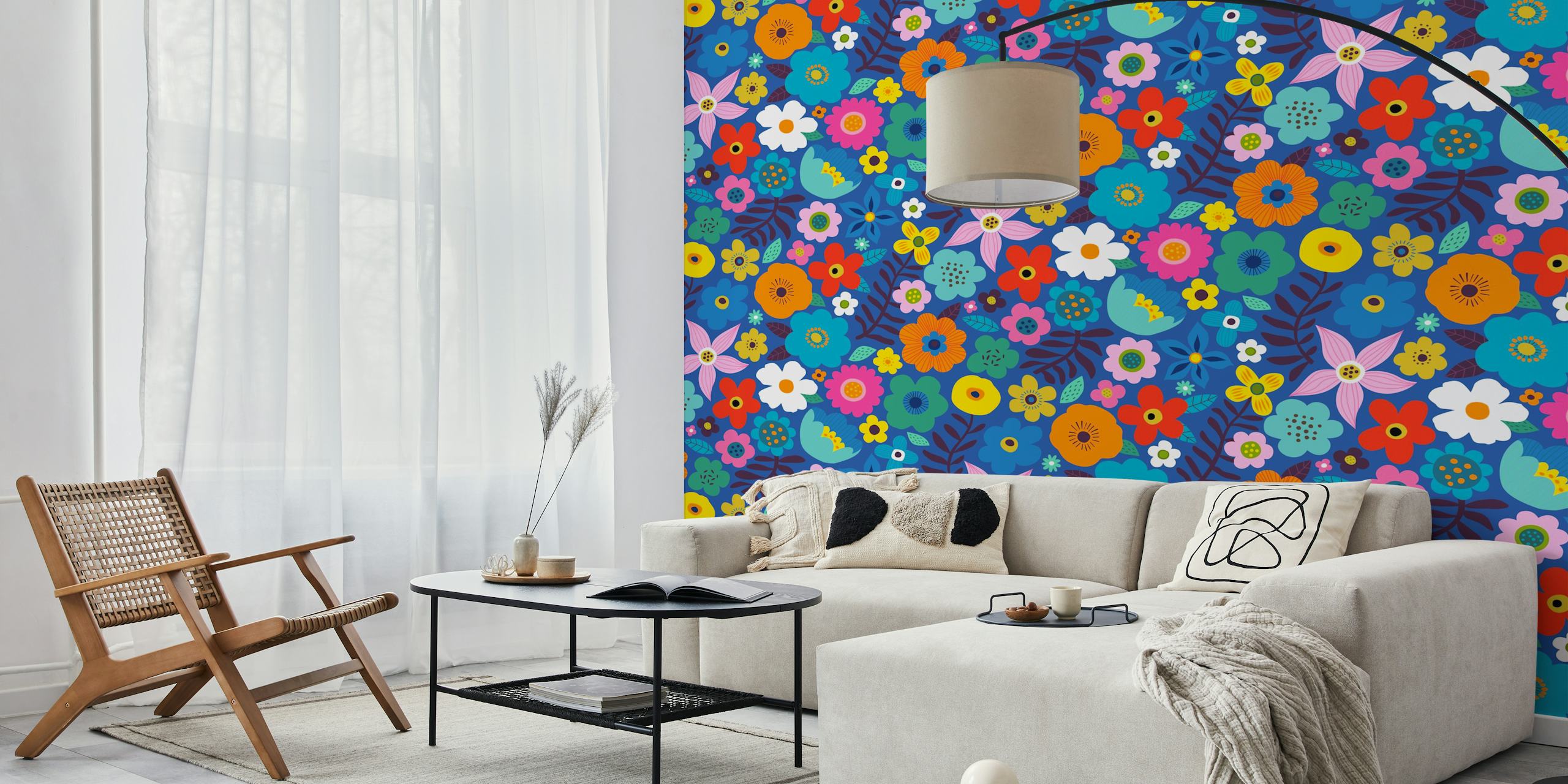 Design de papier peint Bold Floral dans une pièce