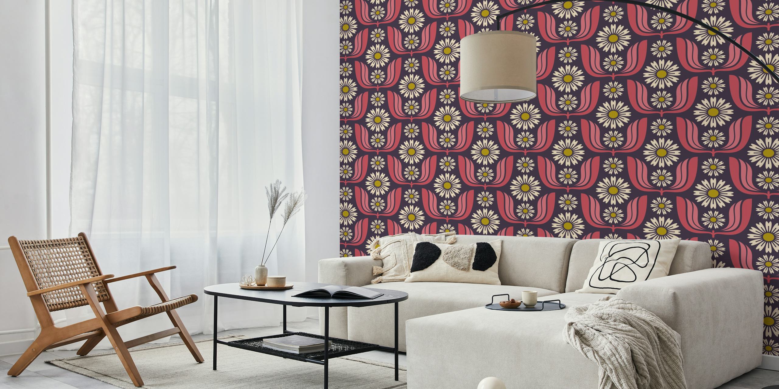 Daisy Bloom Harmony in Magenta projekt tapety