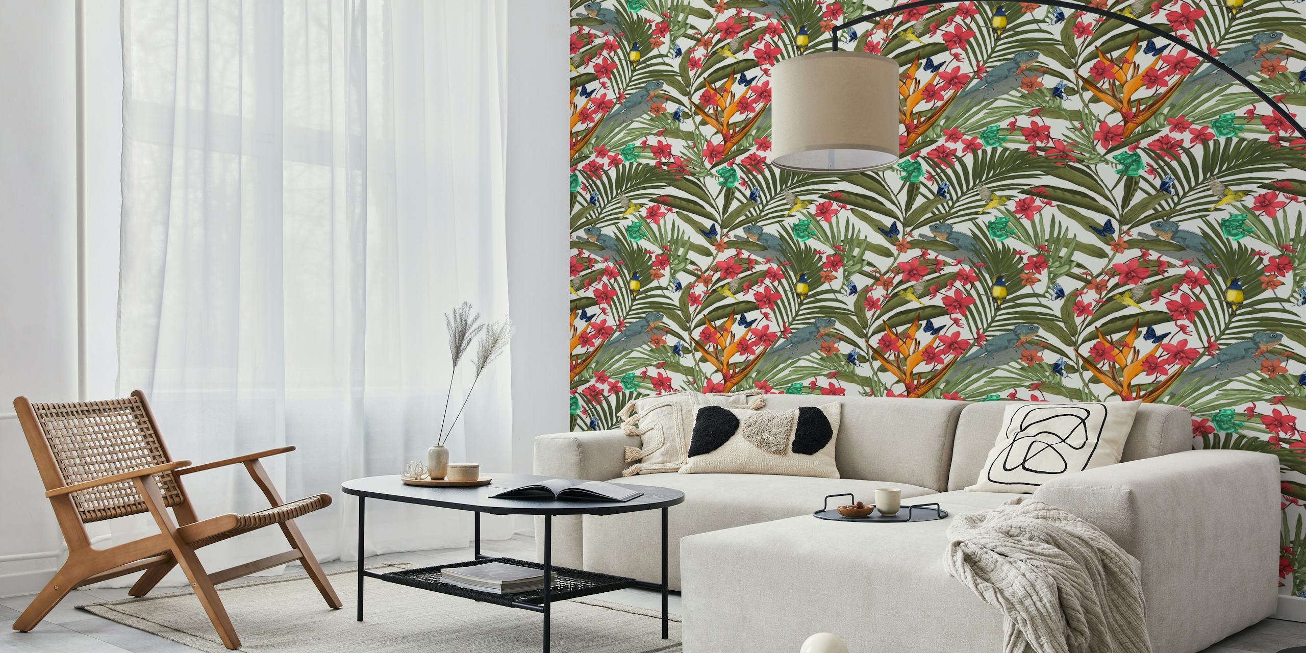 Tropicana Fresh Green wallpaper in a room