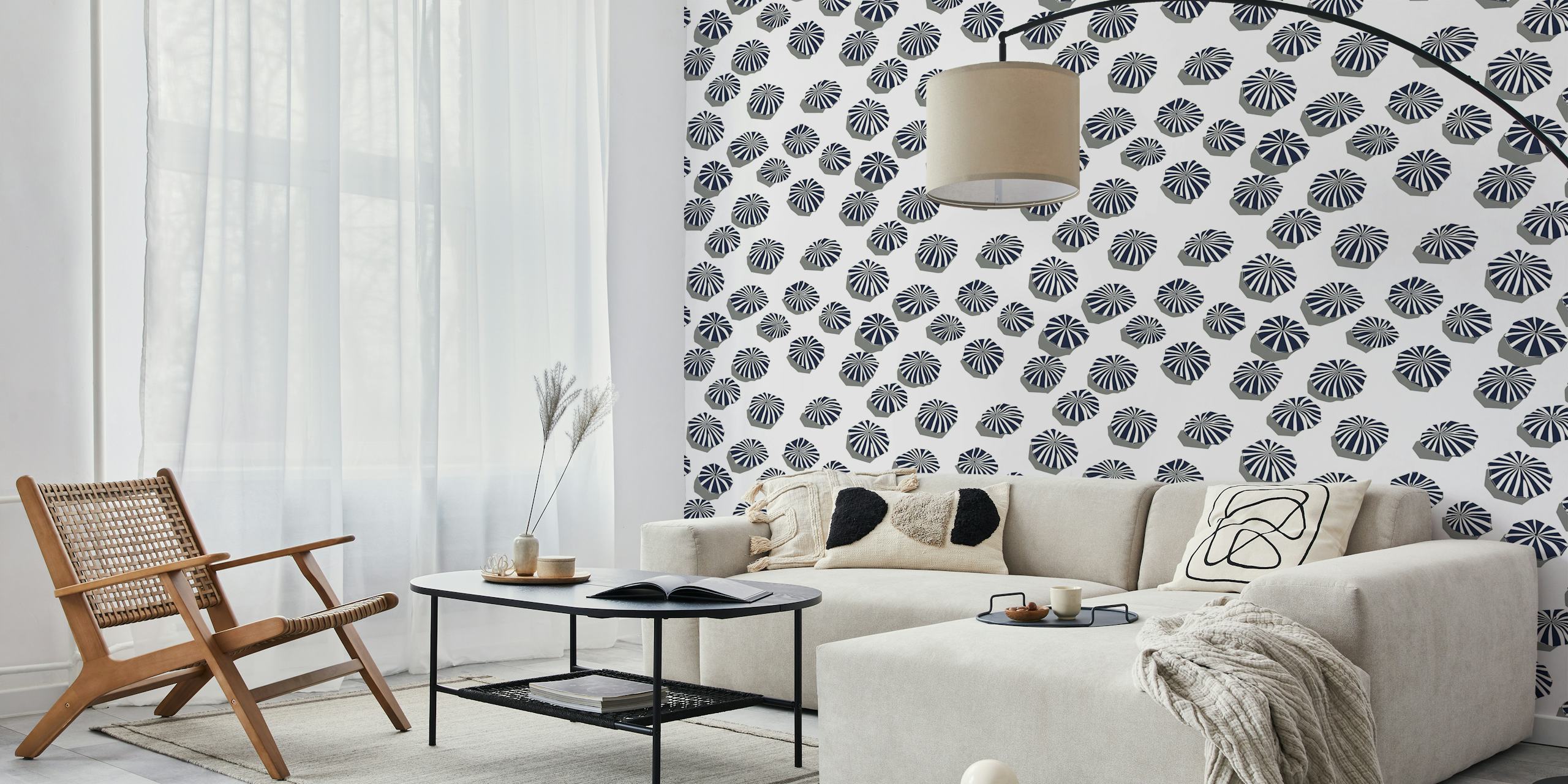 Beach Umbrellas wallpaper in a stylish room