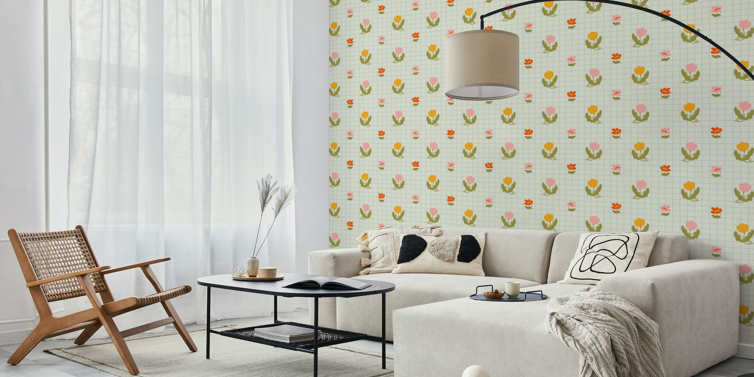 Papier peint Retro Garden Design dans une pièce