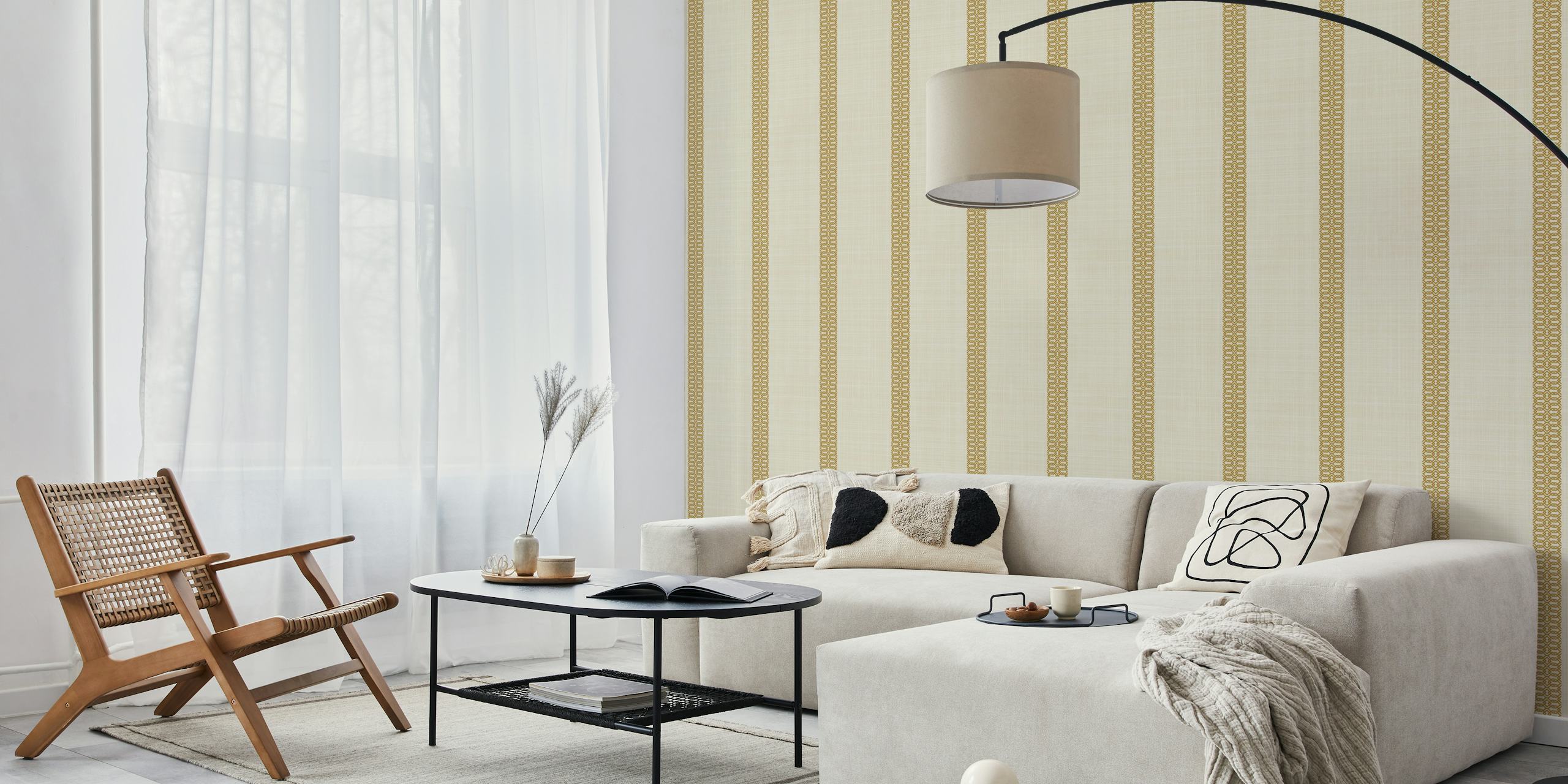 Luxurious Golden Lattice wallpaper in a room