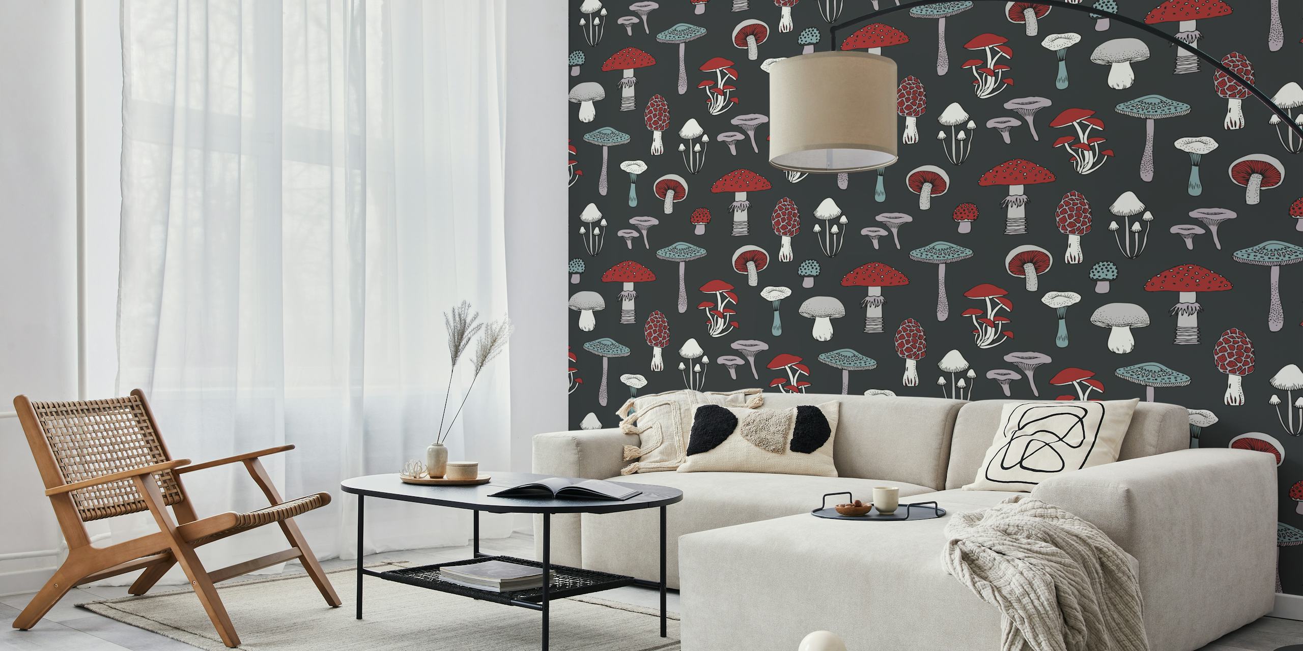 Papier peint Midnight Mushrooms dans une pièce