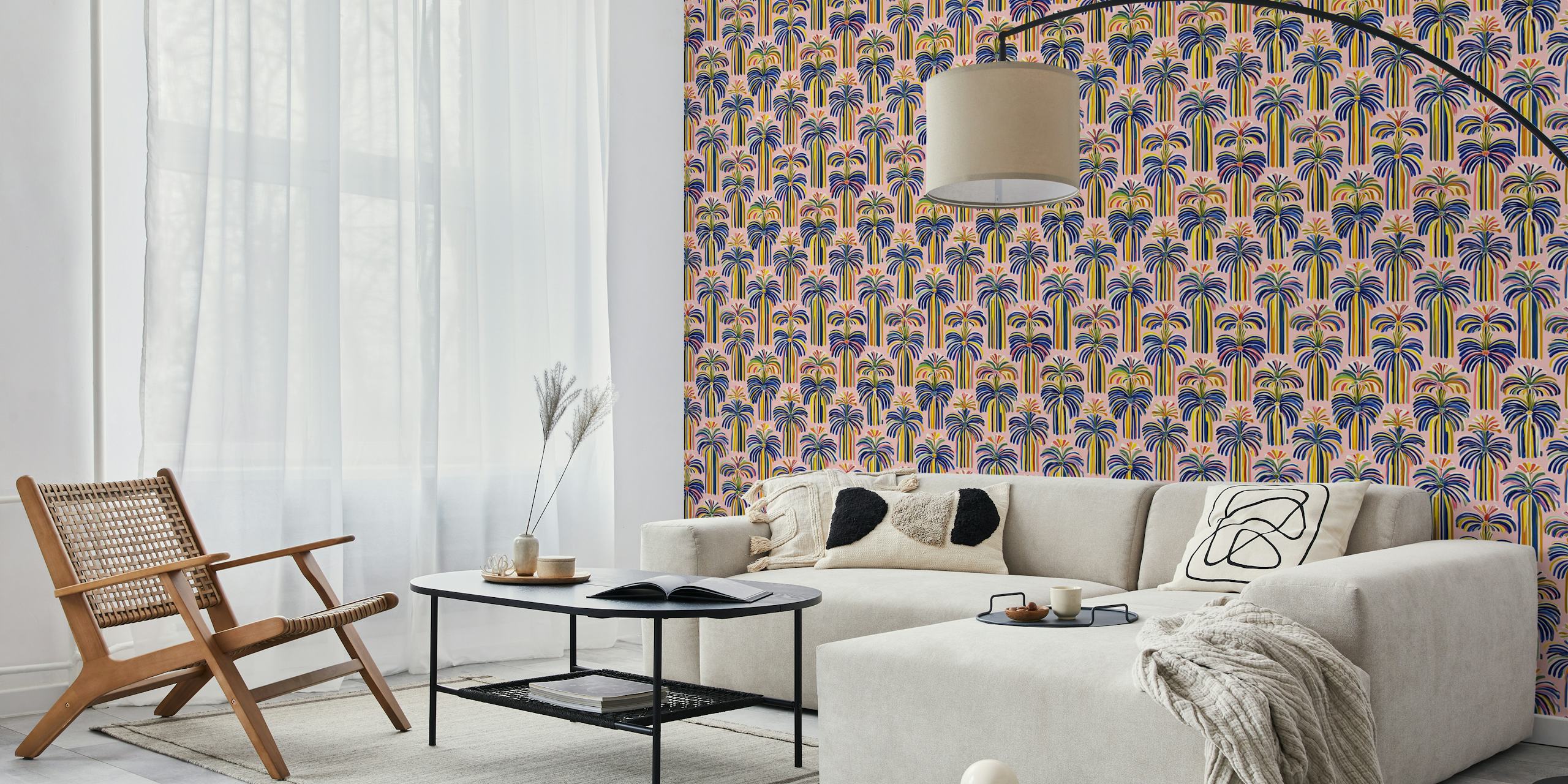 Tropical Palms Bloom tapet i et rom
