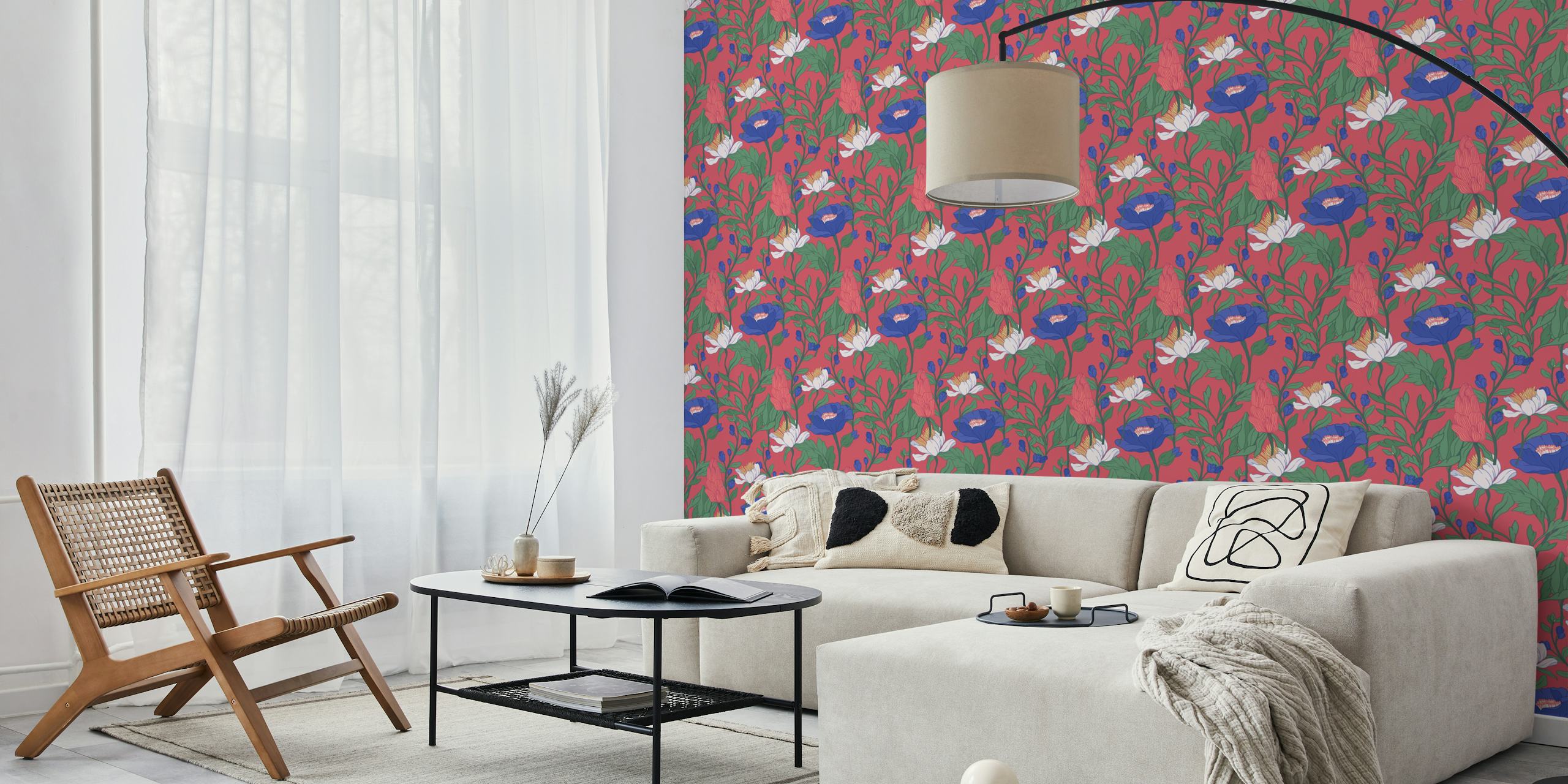 Waking Dream bloemenbehang in een kamer