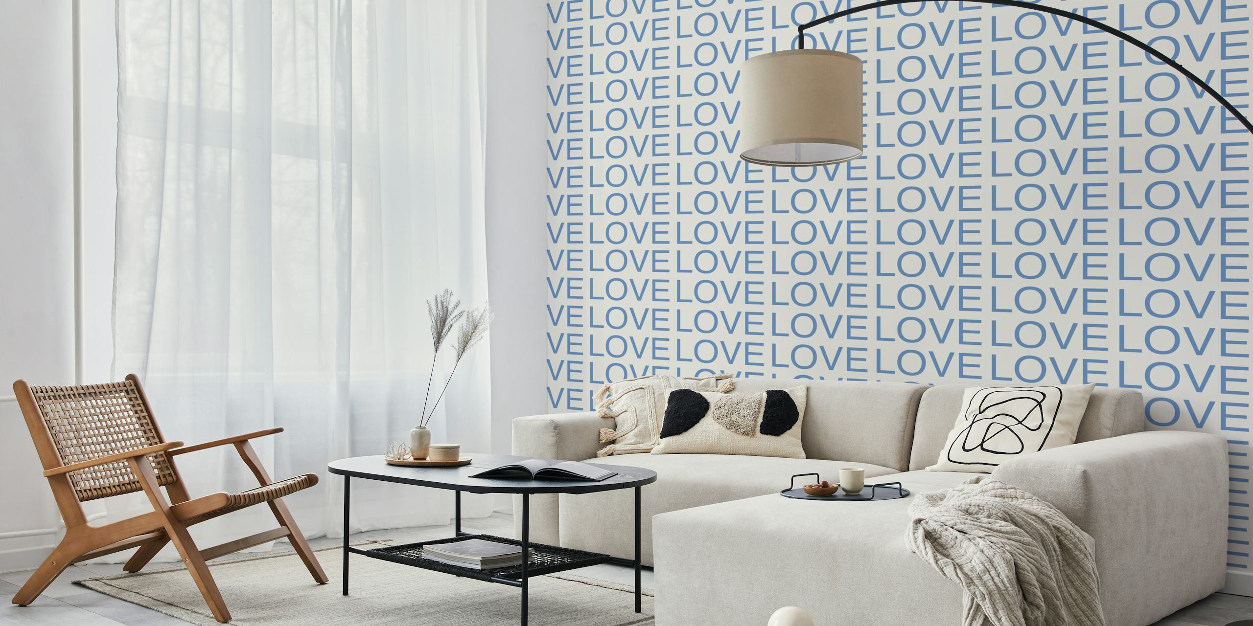 Papel pintado Simple Love Statement en una habitación