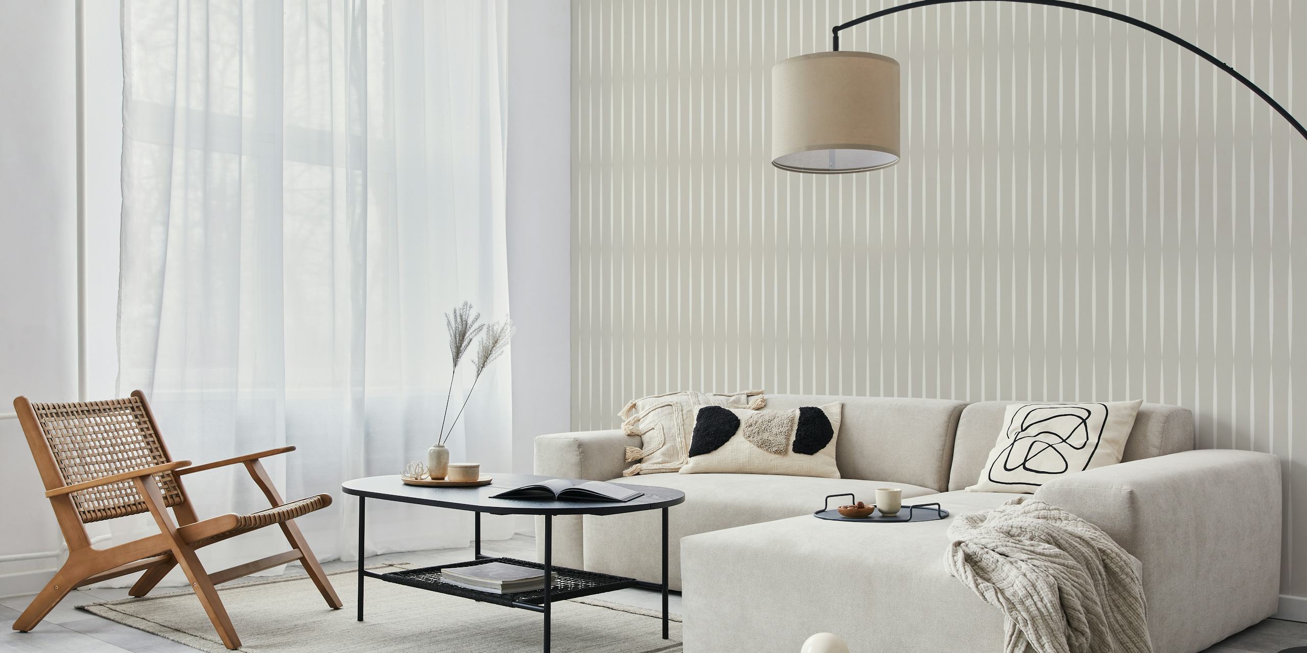 Tapeta Elegant Neutral Stripes v místnosti