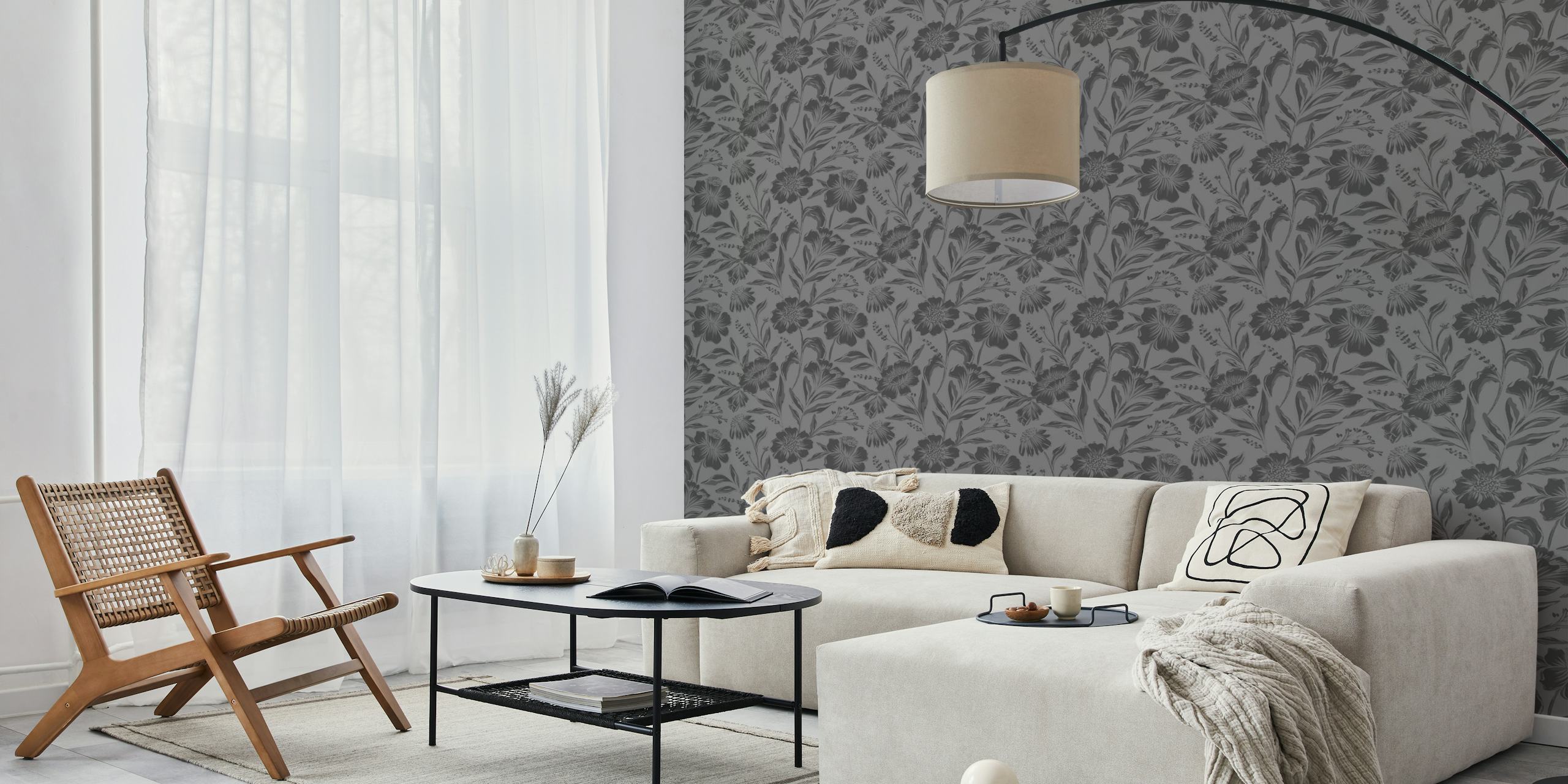 Romantic Glam flowers Tapete in einem Zimmer