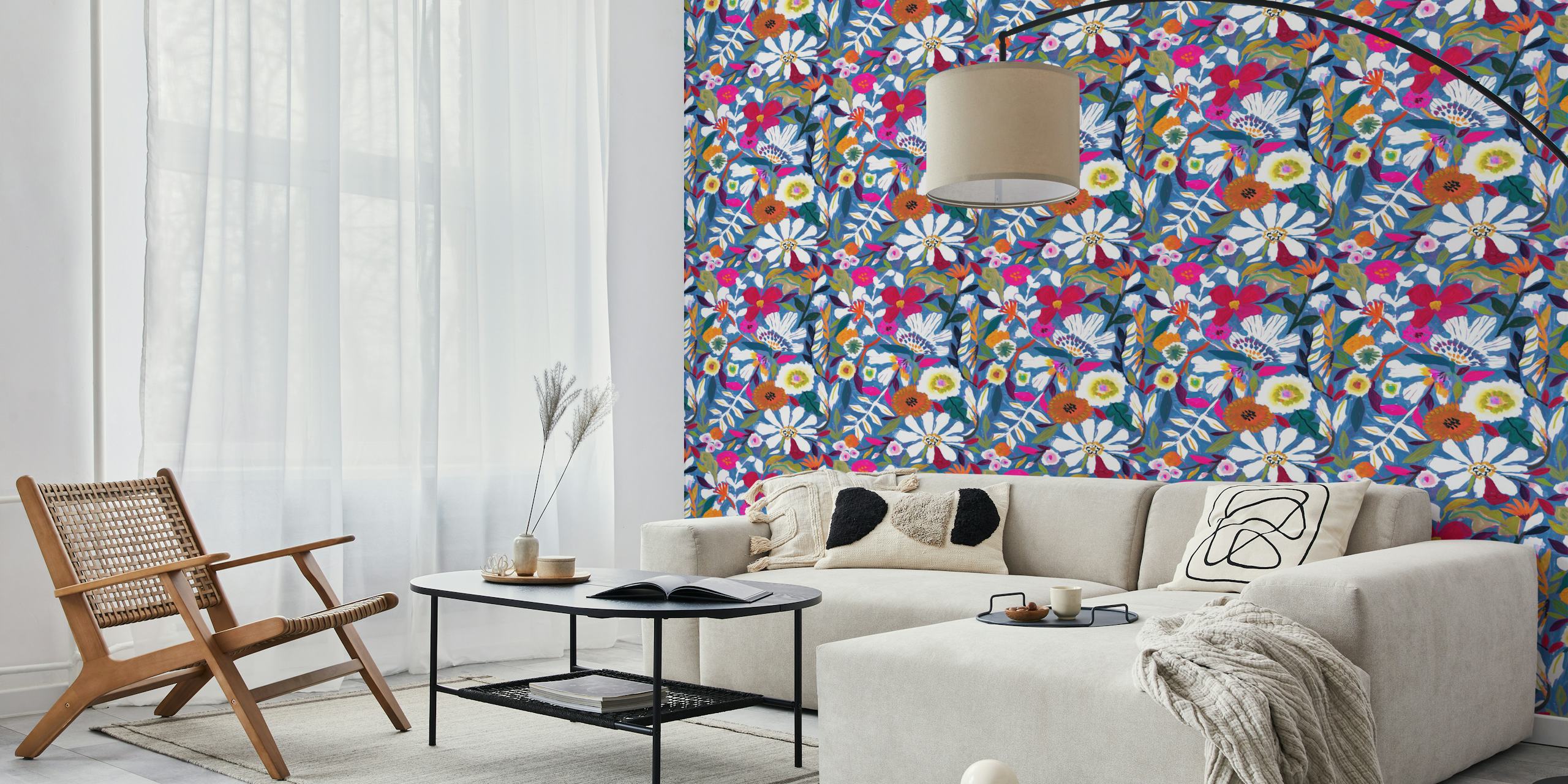 Papier peint Bold florals dans une ambiance de pièce