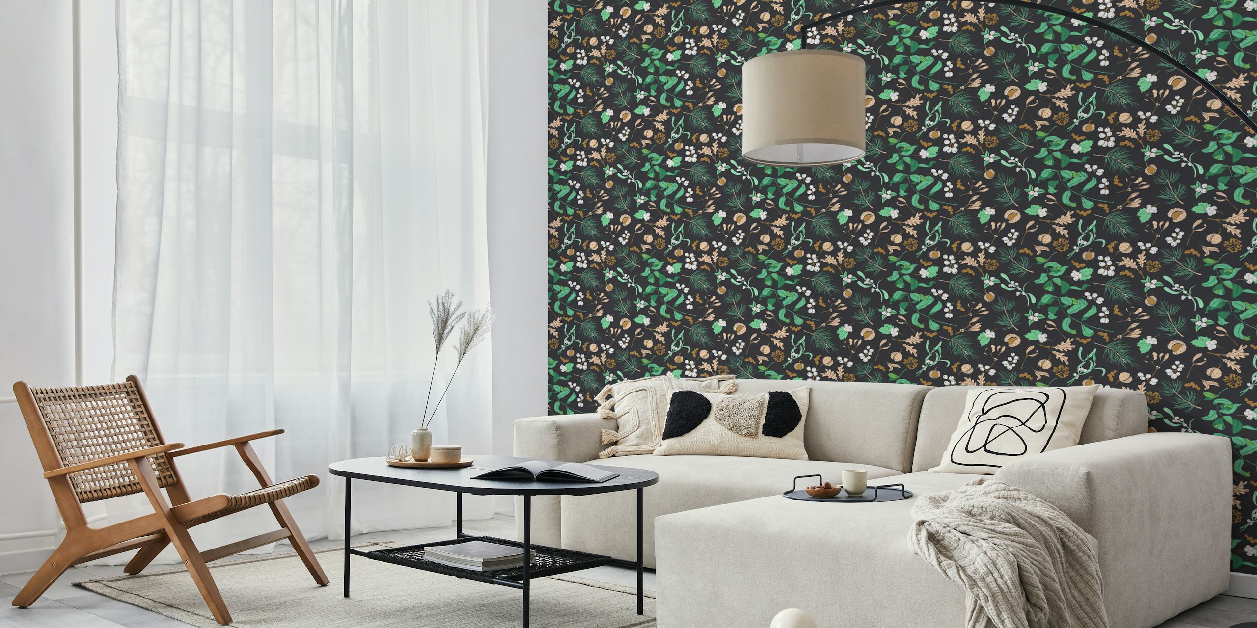 Botanical Forest Wonder wallpaper in a room