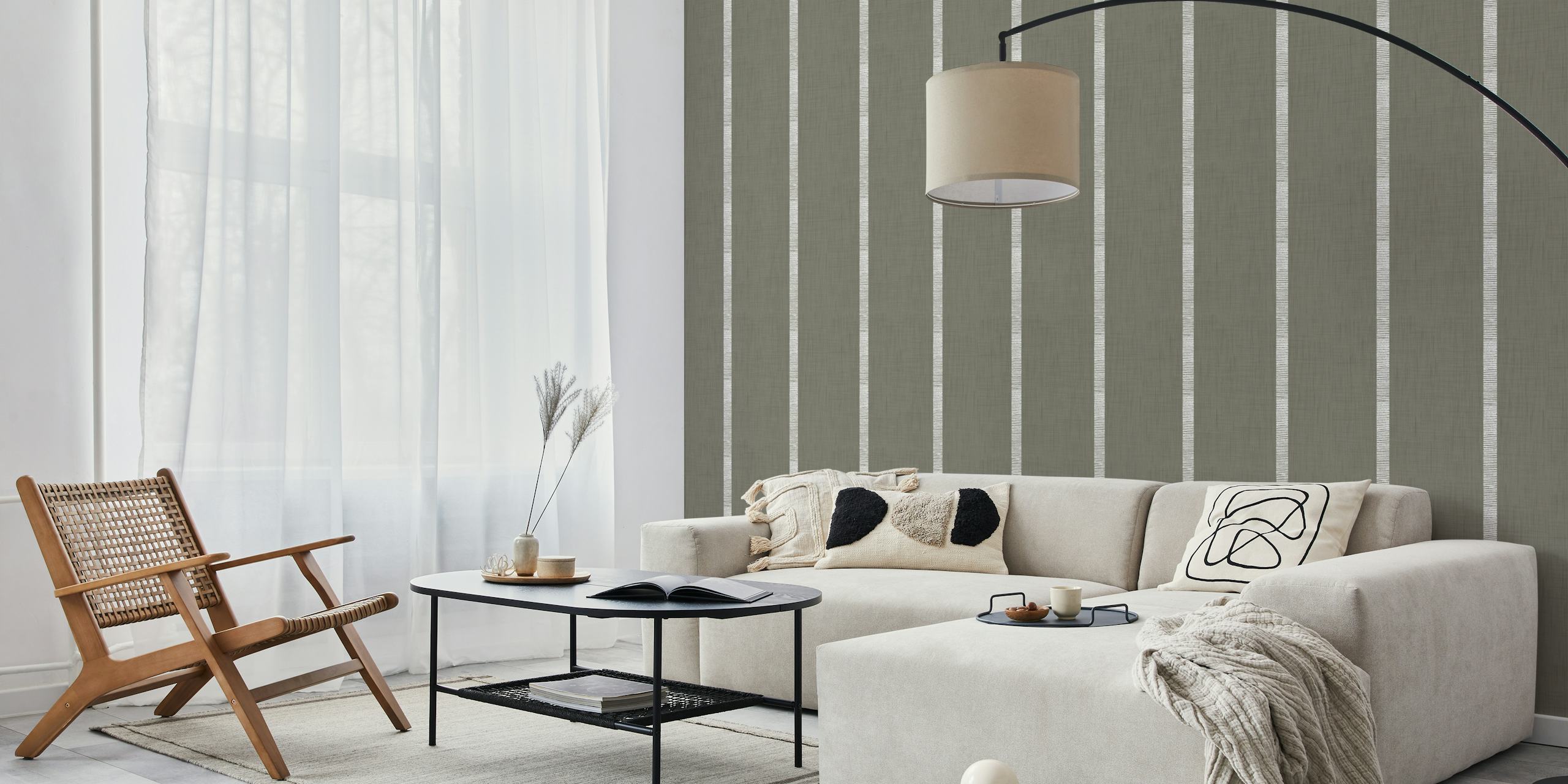 Papier peint Modern Boho Serenity Stripes dans une pièce