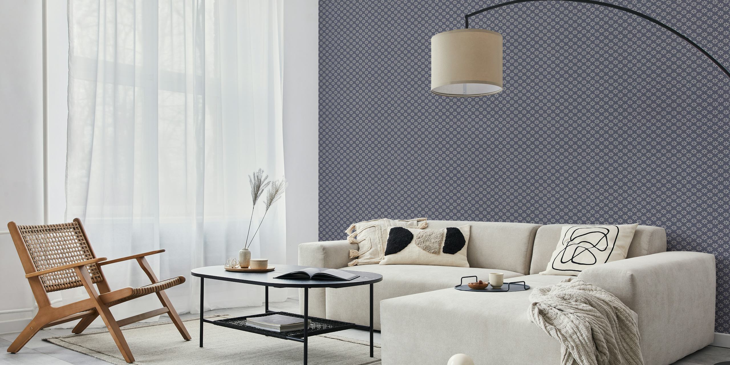 Papier peint à motif étoiles Scandi dans une pièce