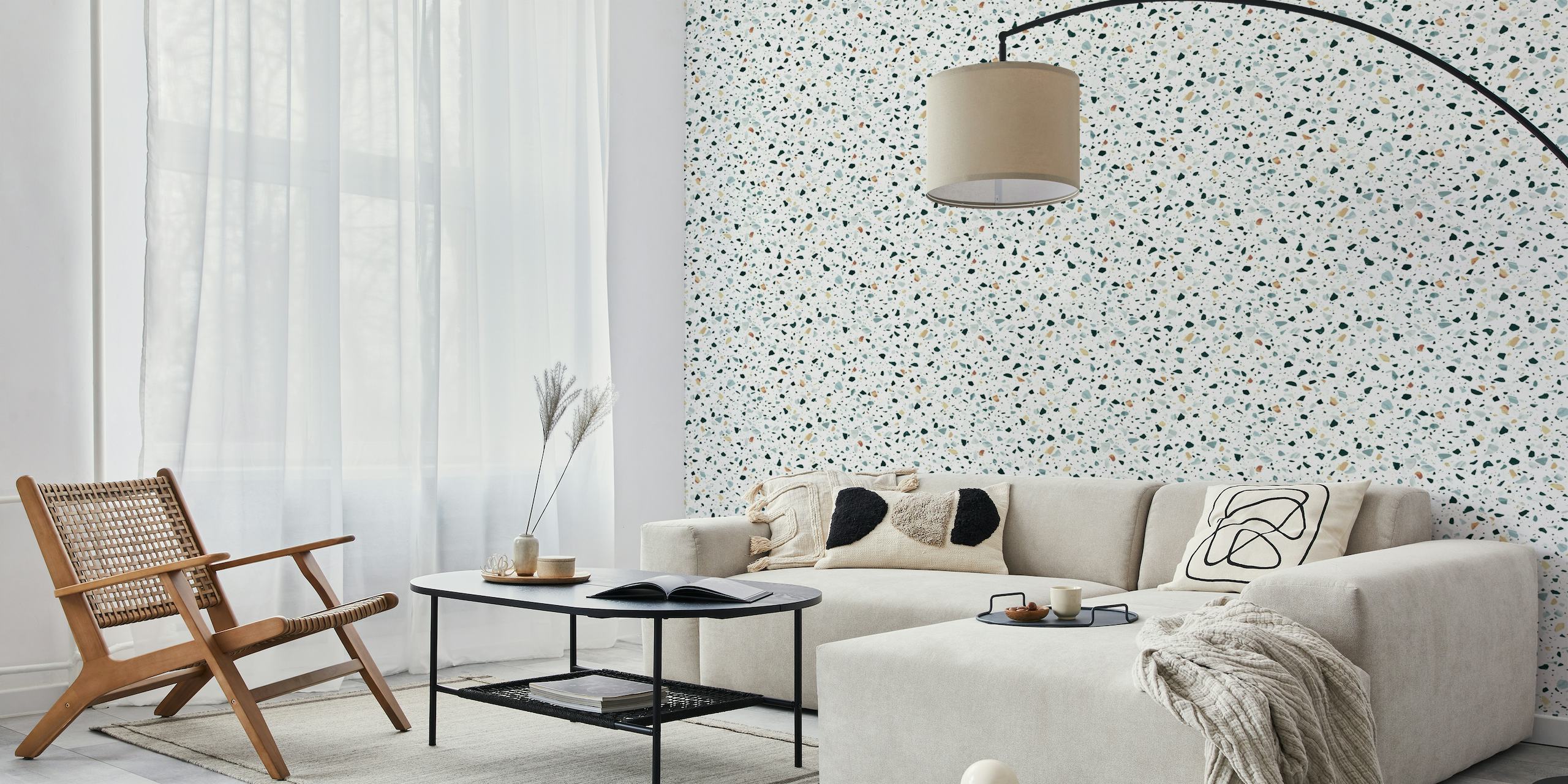 Italian Terrazzo style wallpaper with a colorful speckled design