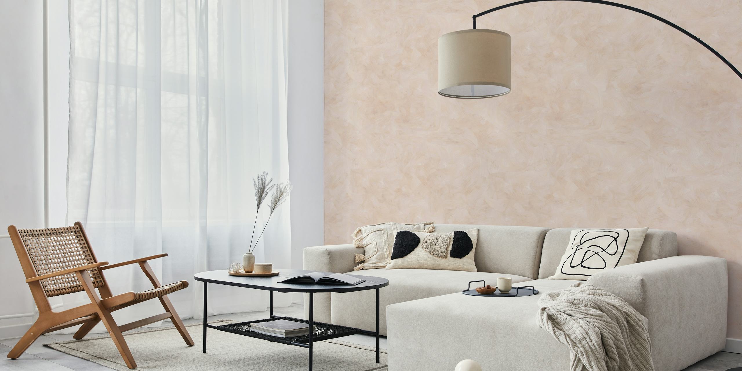 Beige textured wallpaper with soft abstract patterns