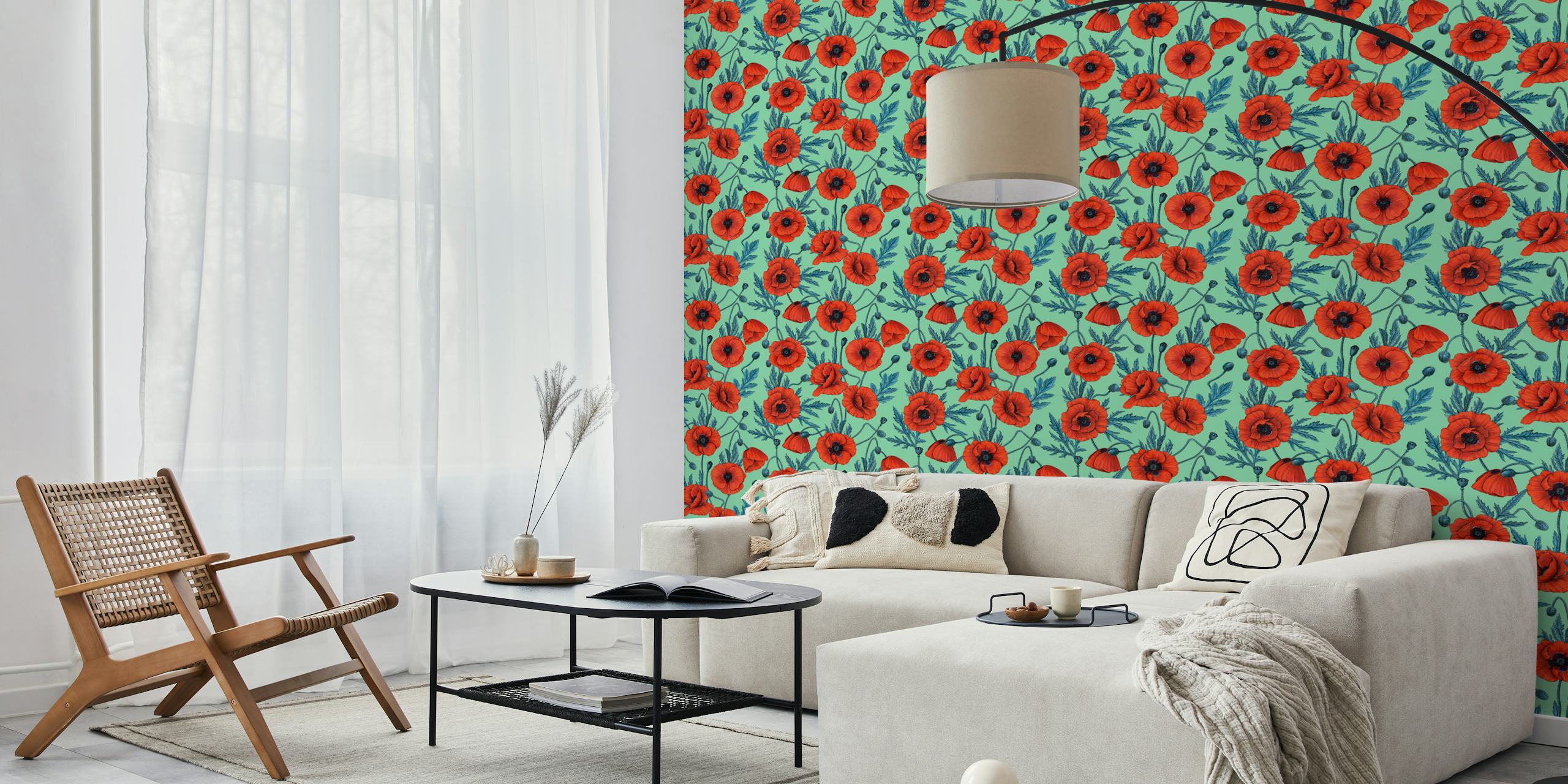 Poppies tapet i et rom