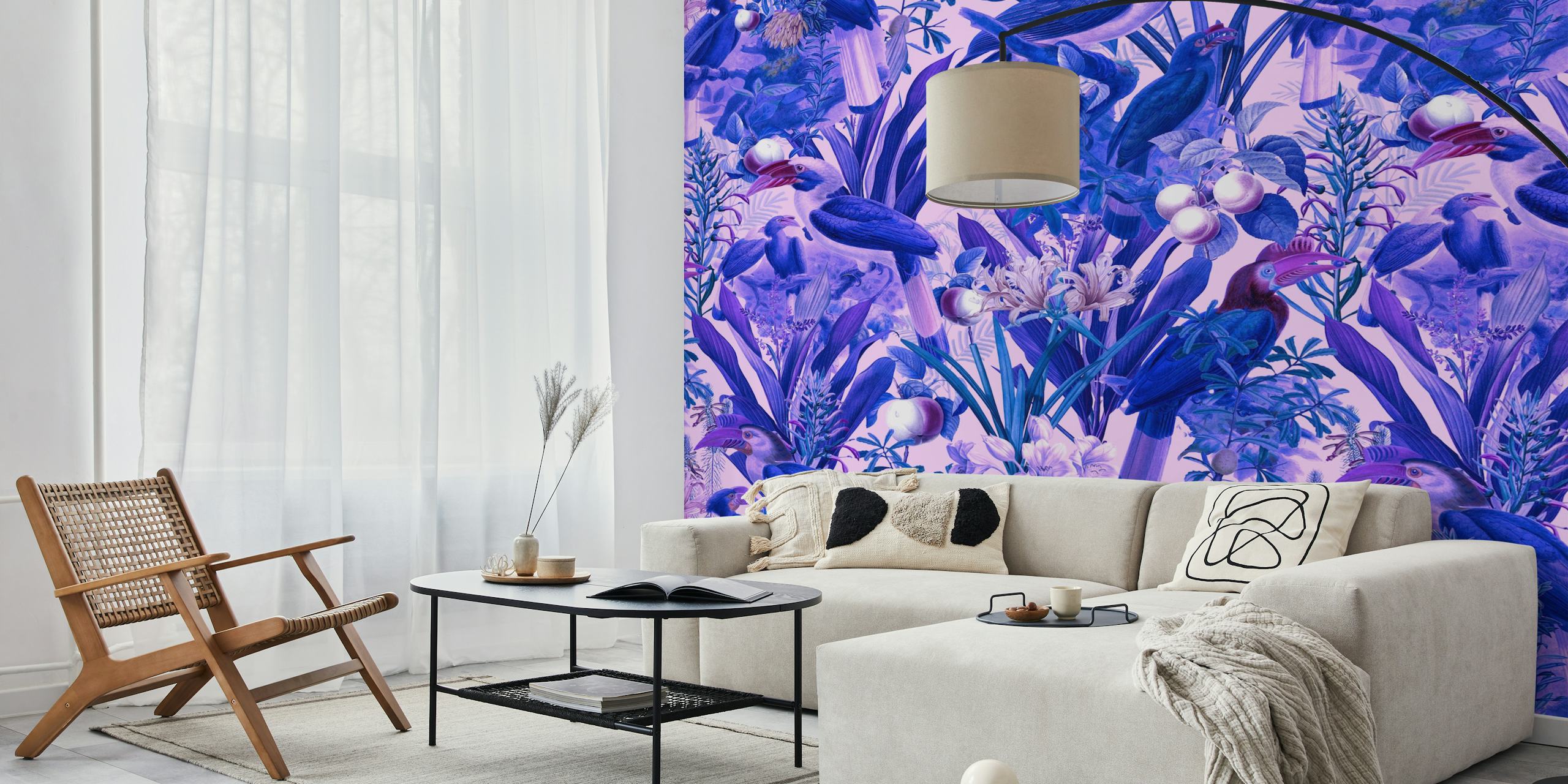 Purple Jungle 02 tapetti huoneessa
