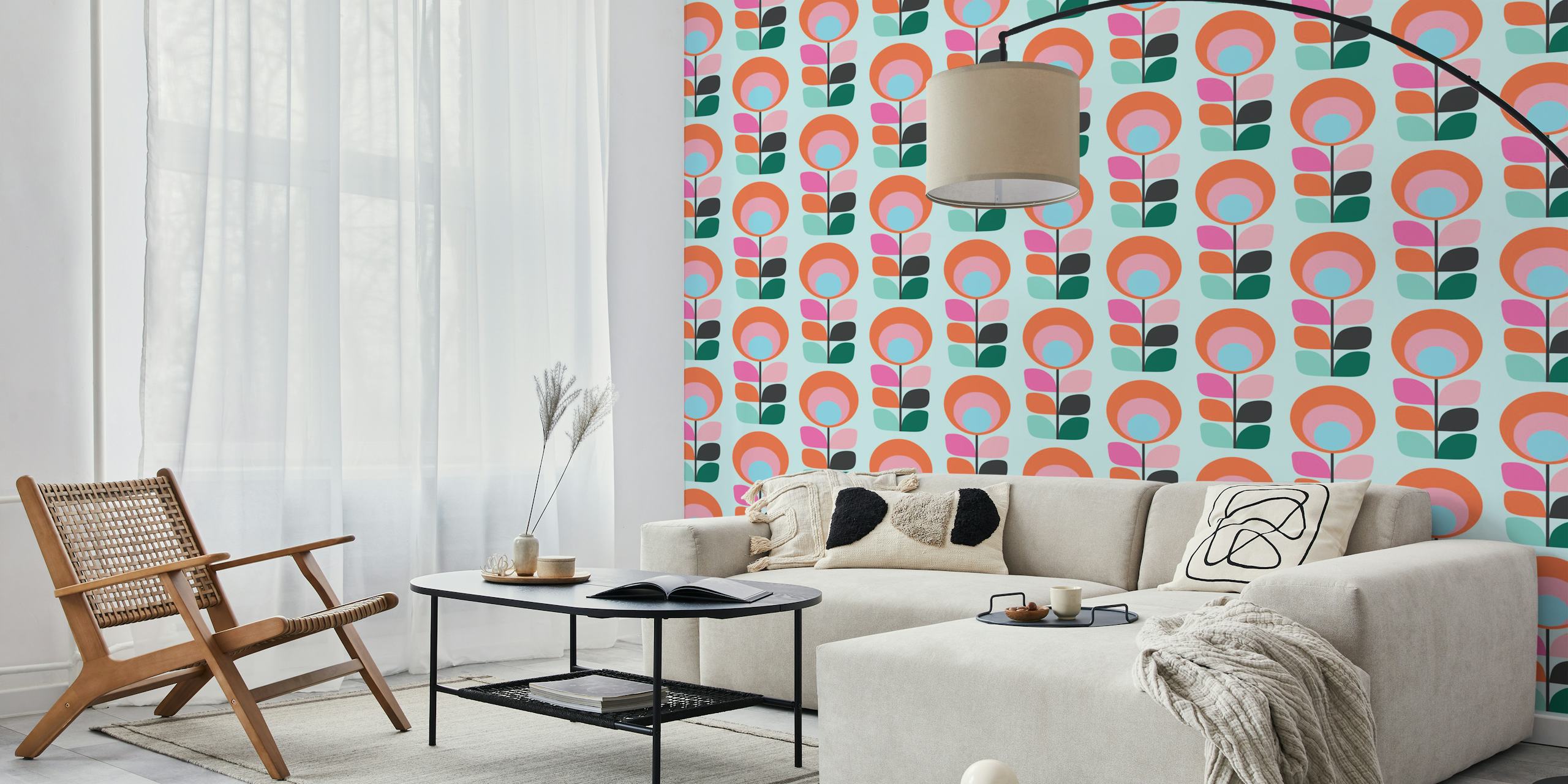 Vibrant Crescent Bloom wallpaper in a room