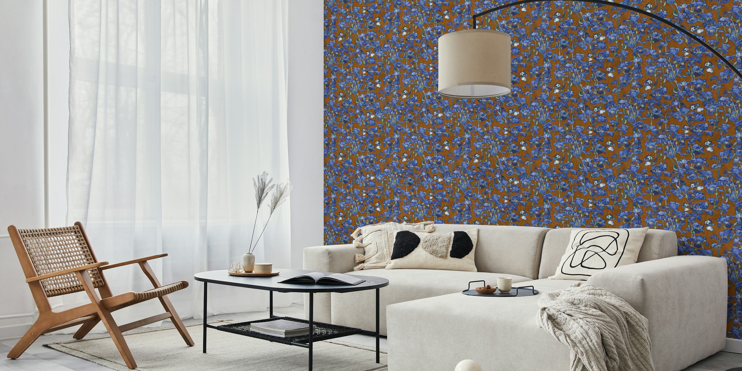 Tapeta Van Gogh Irises Pattern w pokoju
