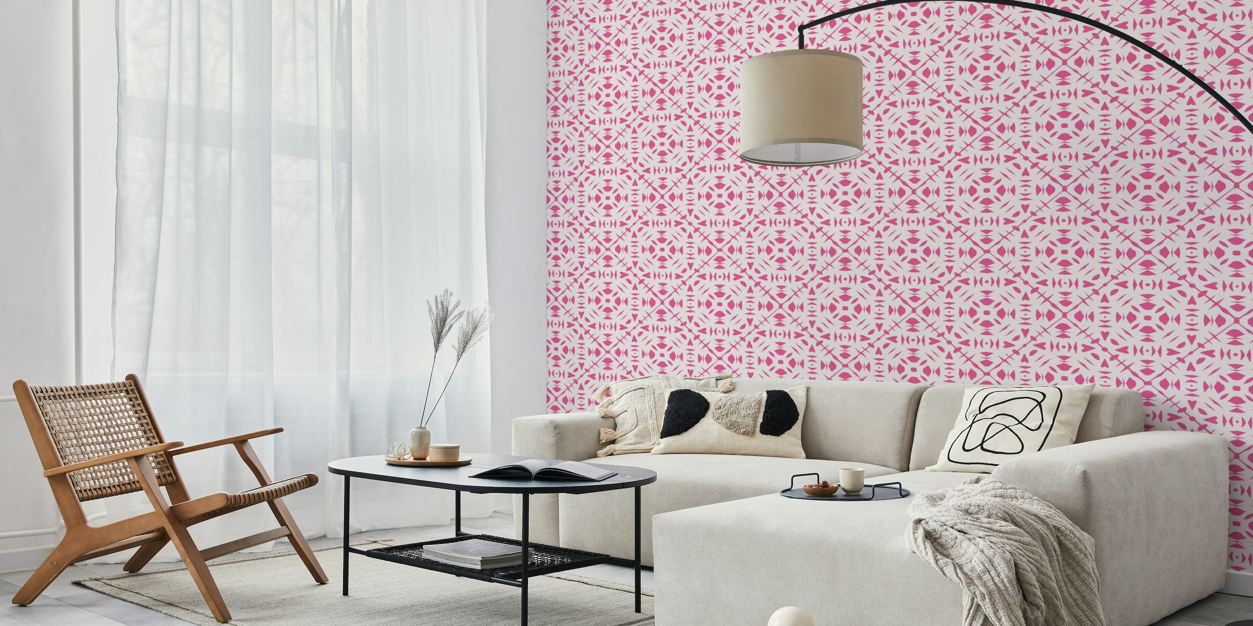 Papercut pink rose wallpaper