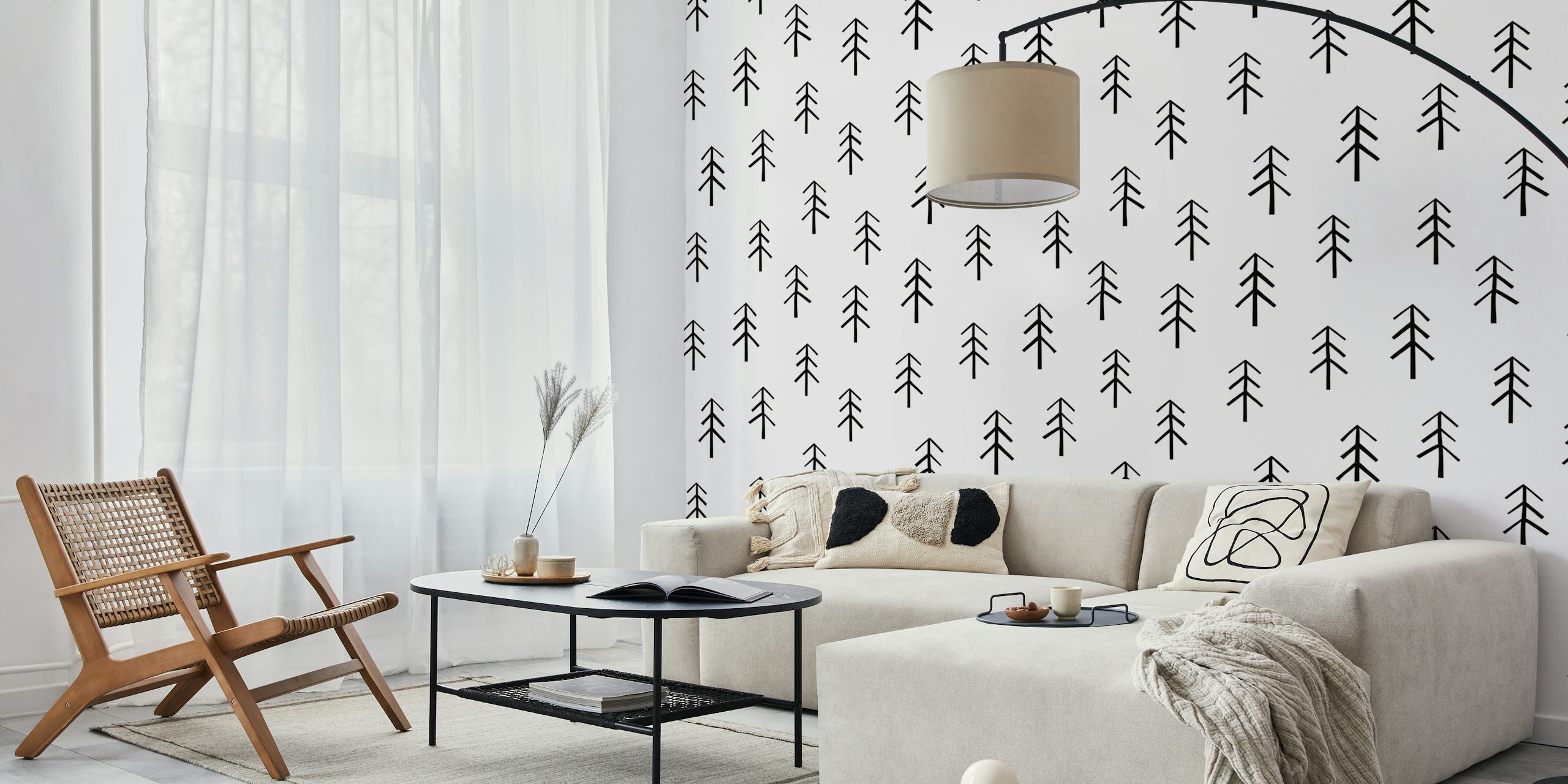 Zwart-witte forest ontwerp