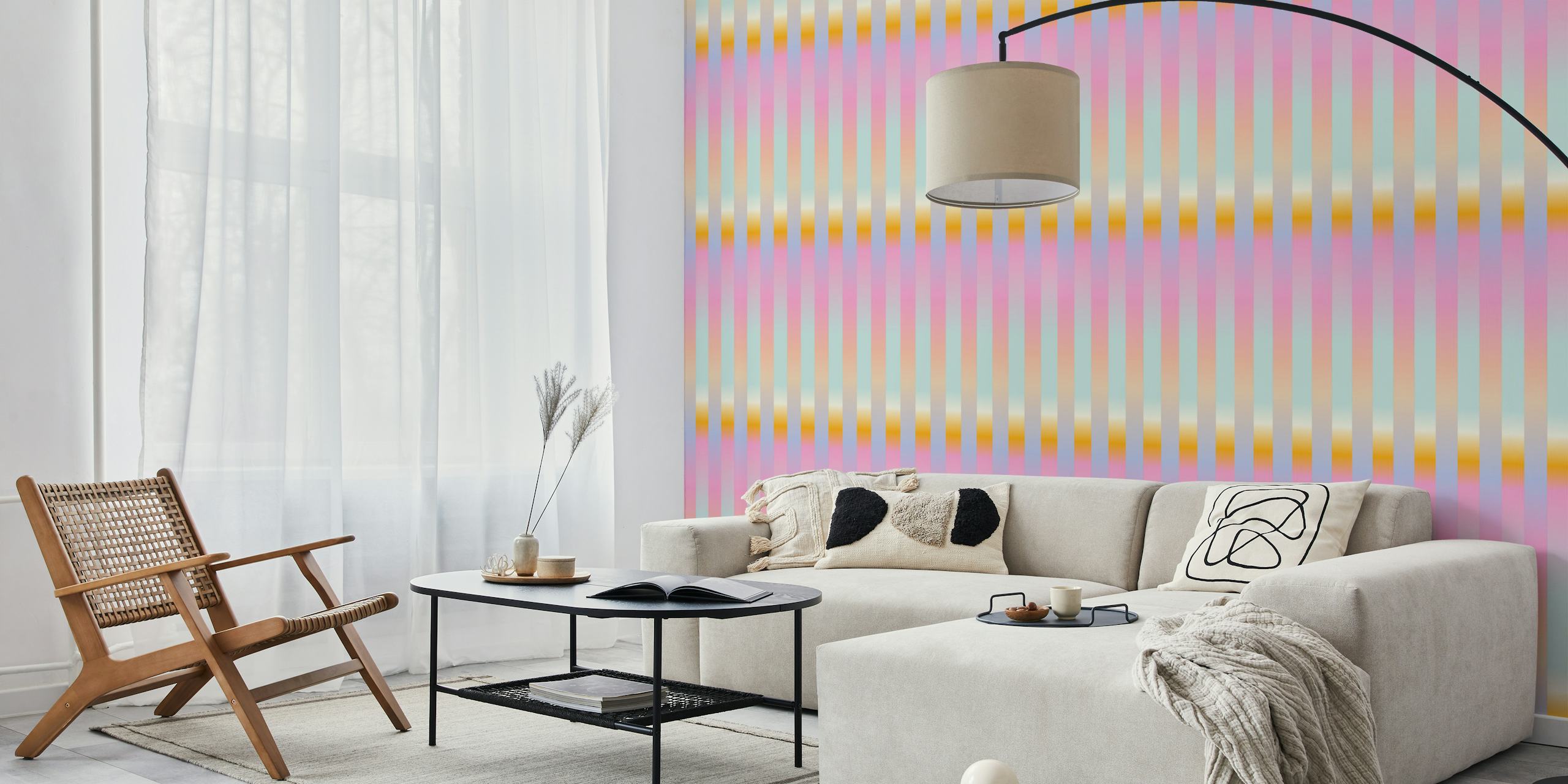 Tapeta Blurred Stripes w stylowym pokoju