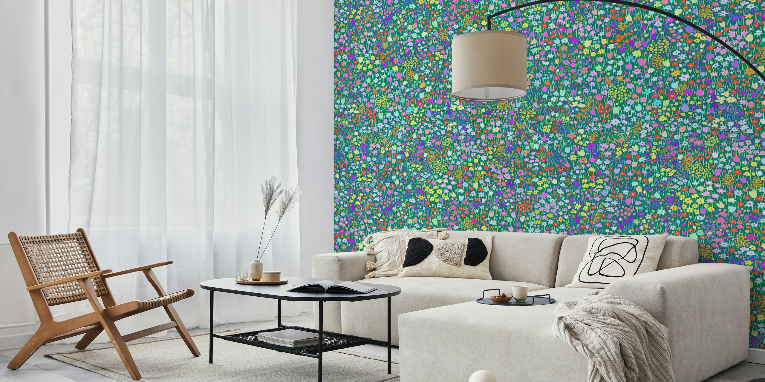 Vibrant Meadow Art for Wall 3 i et rum