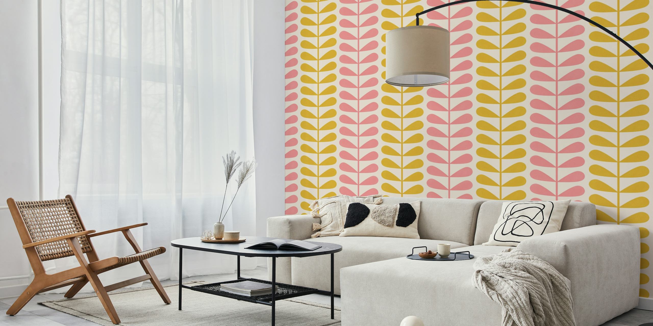 Palm Springs Abstract Geo in Pink Gold wallpaper
