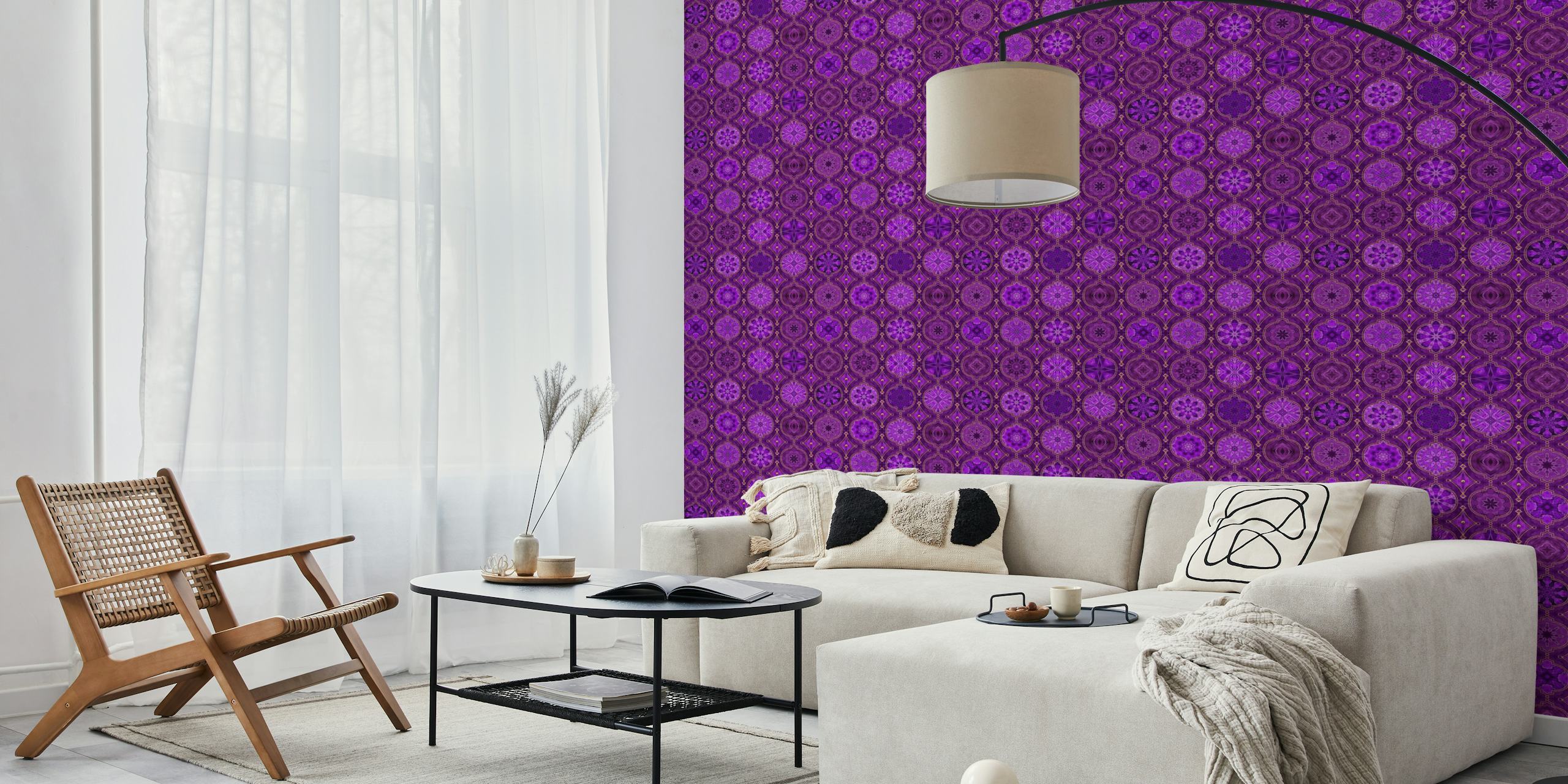 Fuchsia Purple Gold Design de Carrelage Marocain