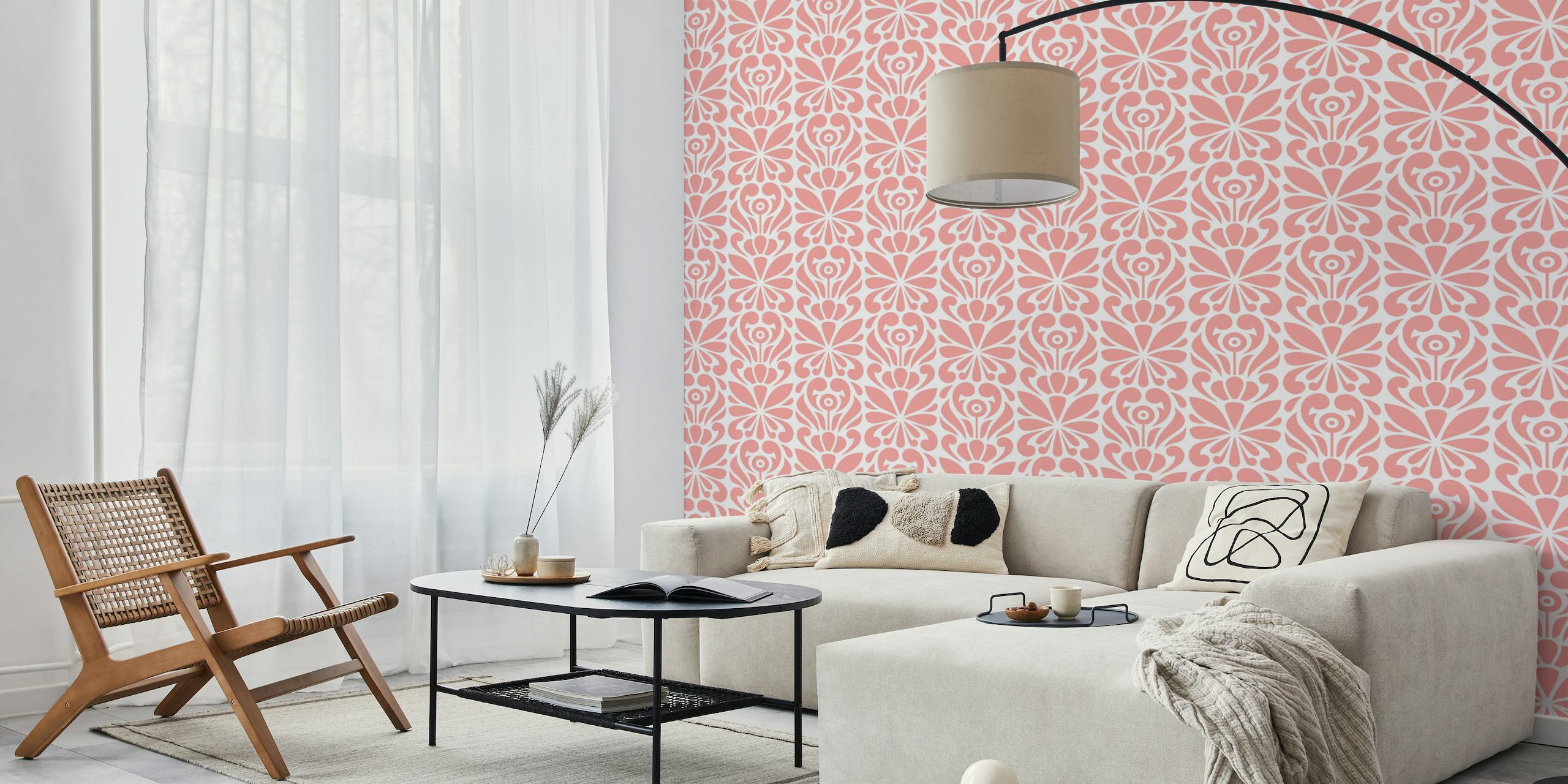 2594 - abstract ornaments, pink wallpaper