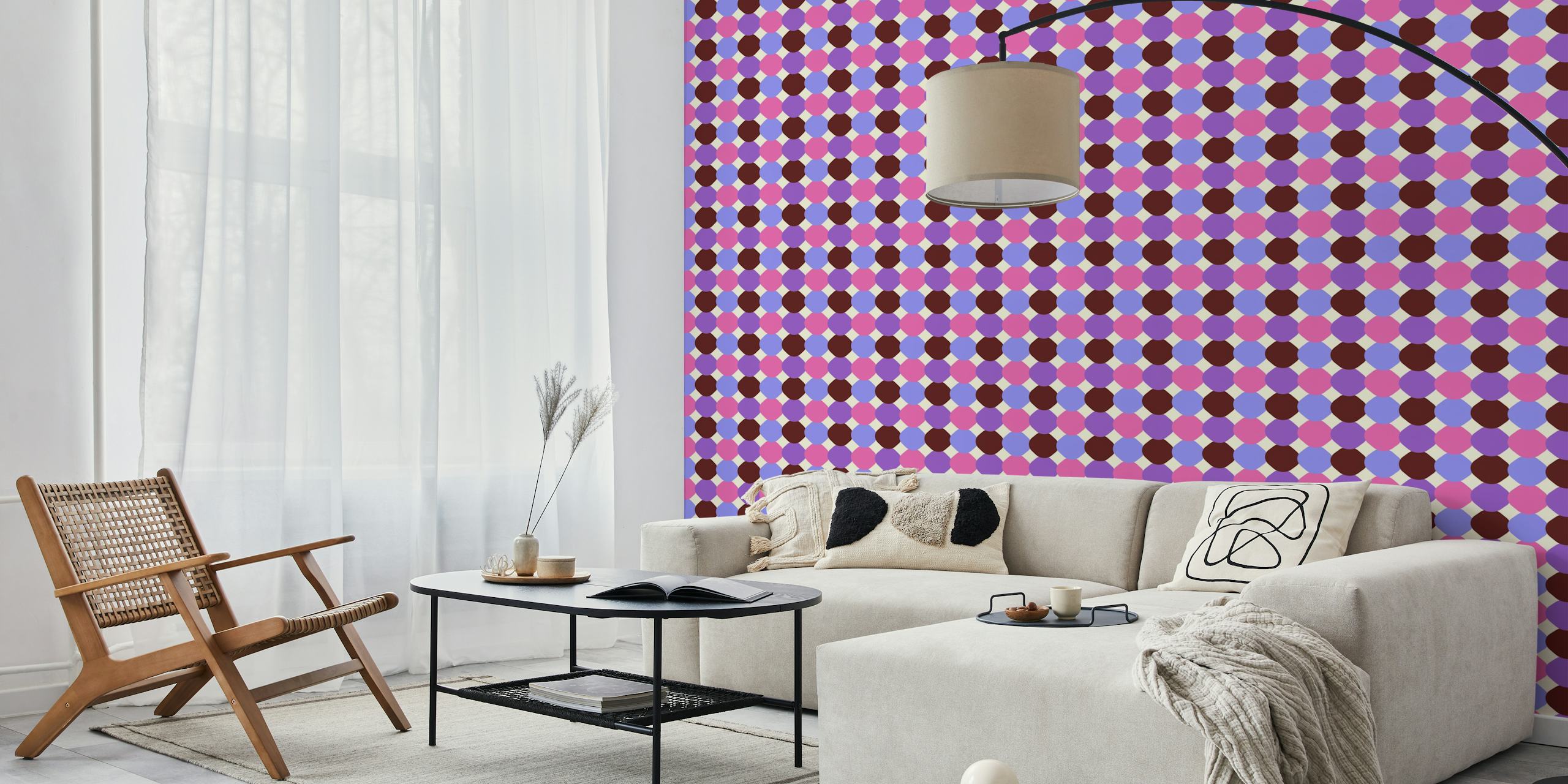 Happy retro Tiles in pink and purple