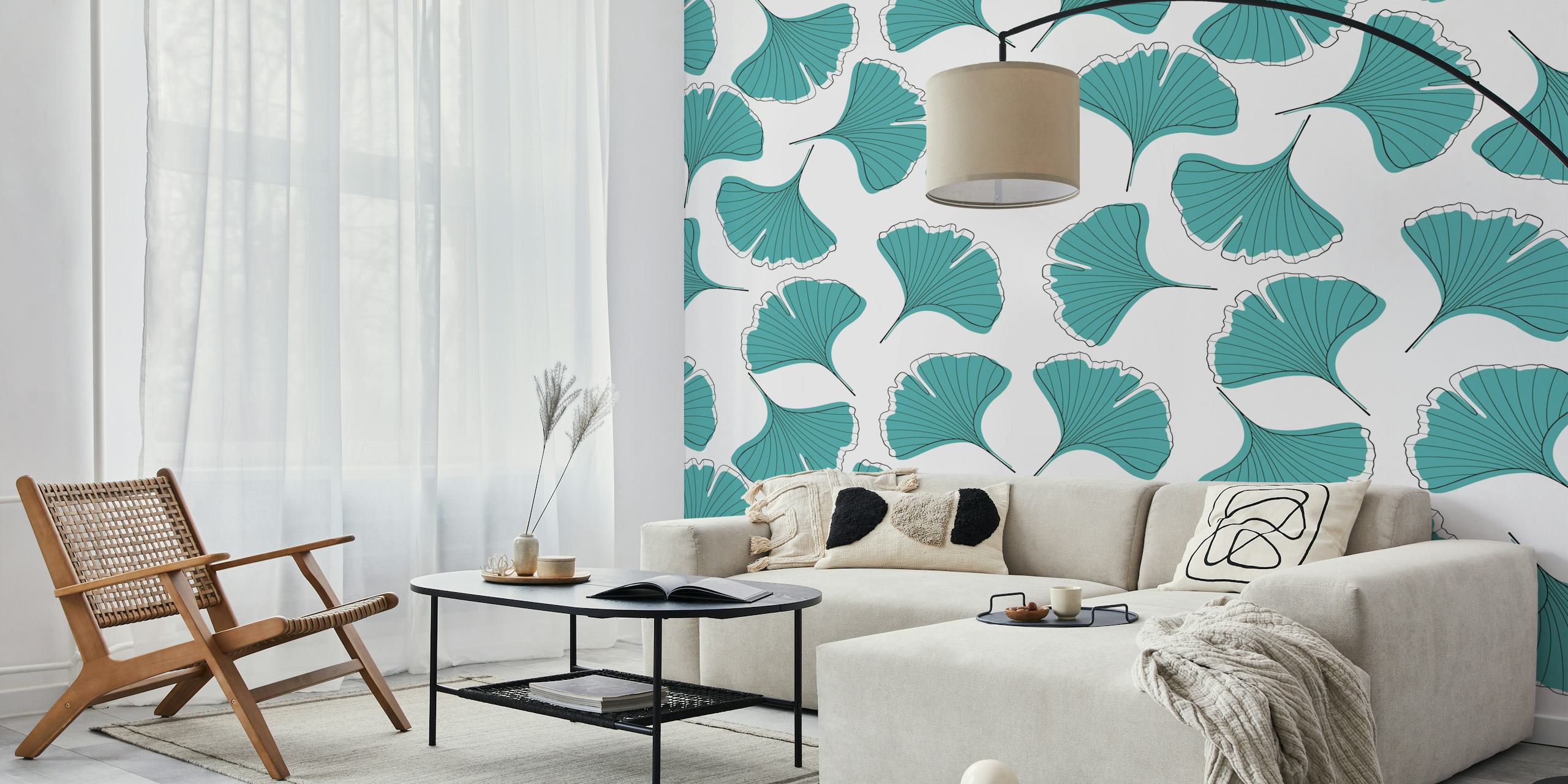 Ginkgo Biloba leaves wallpaper pattern