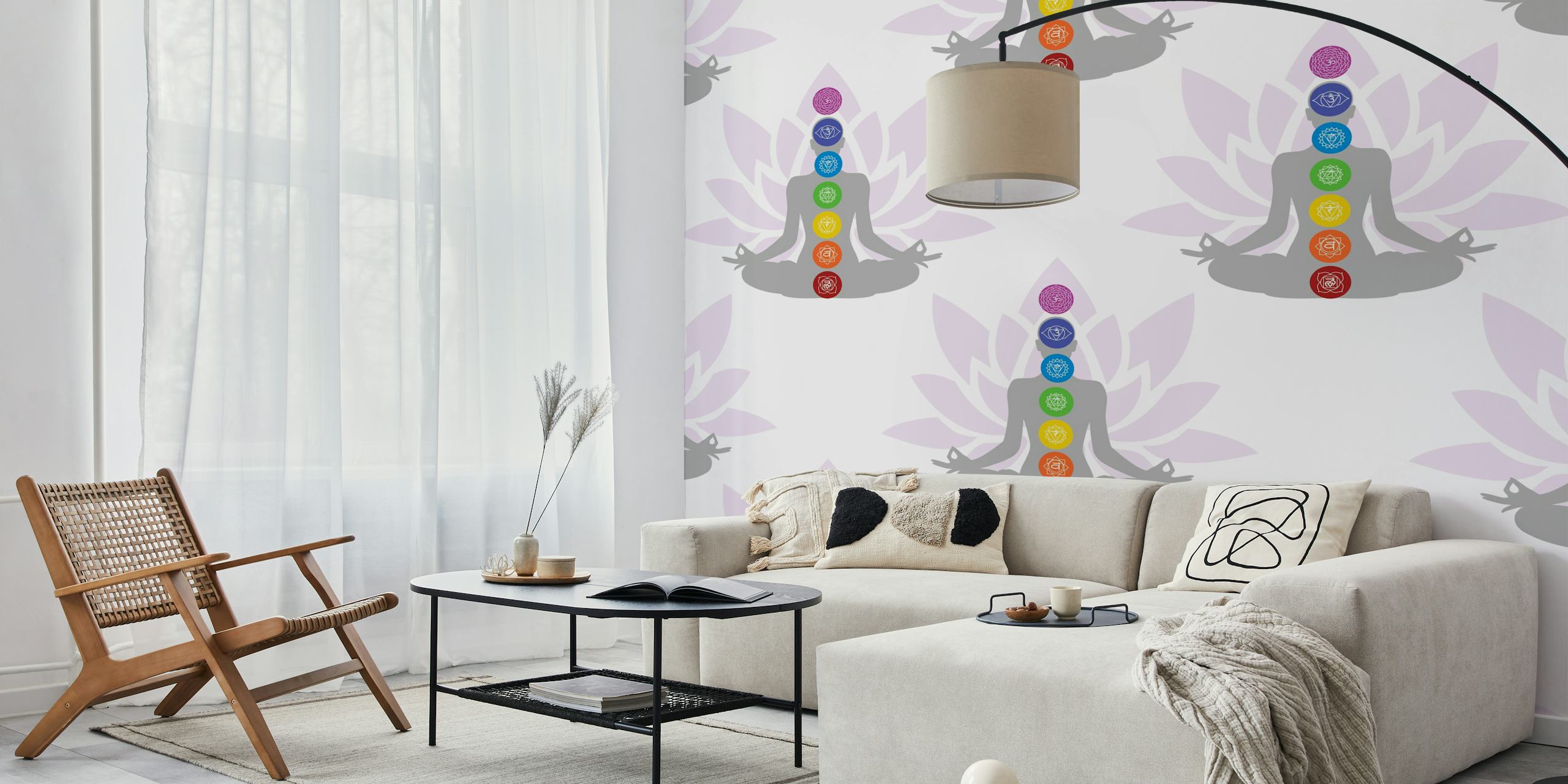 Seven Chakras Pattern 2 wallpaper in a room