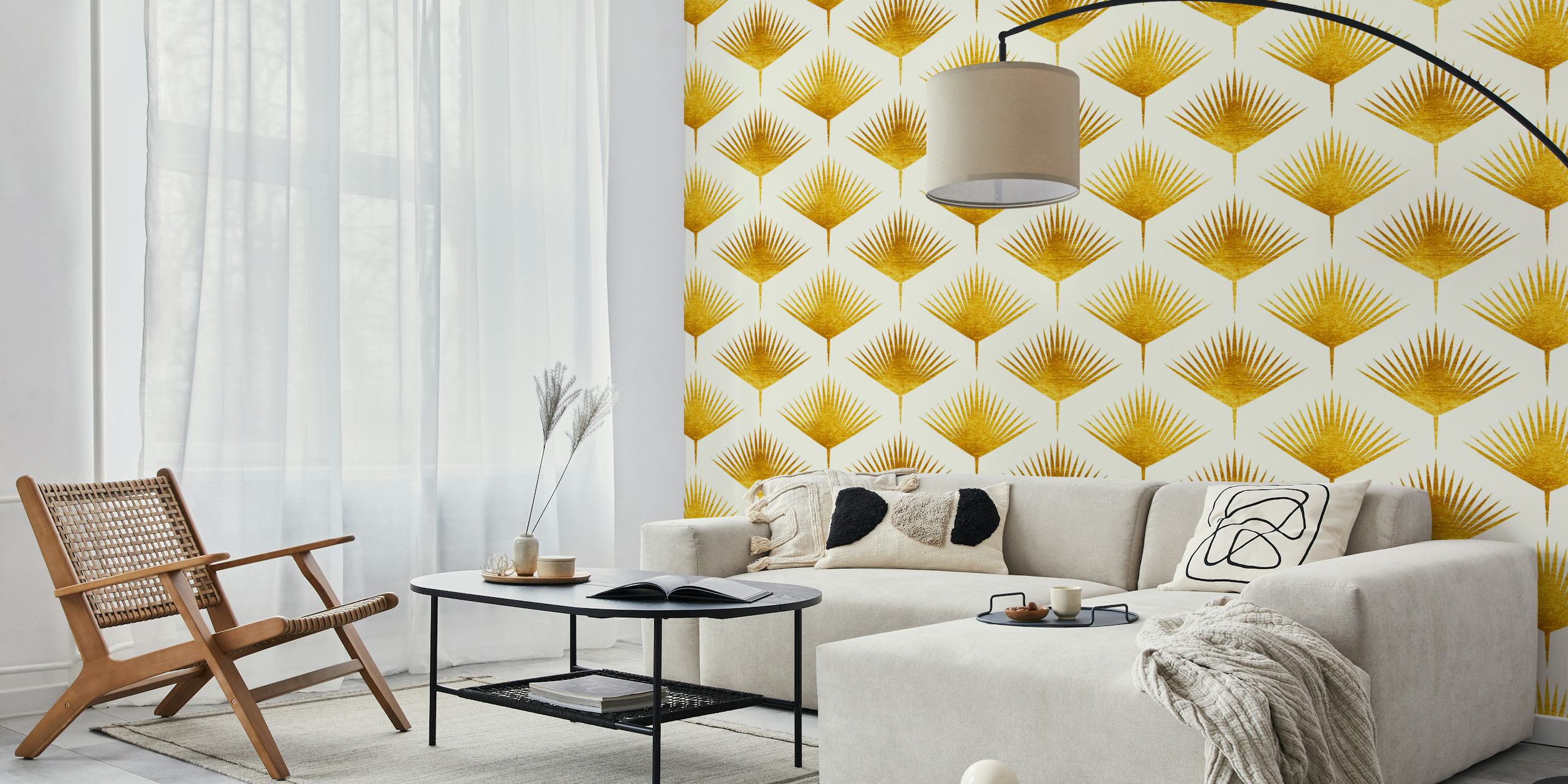 Gold palm leaves design