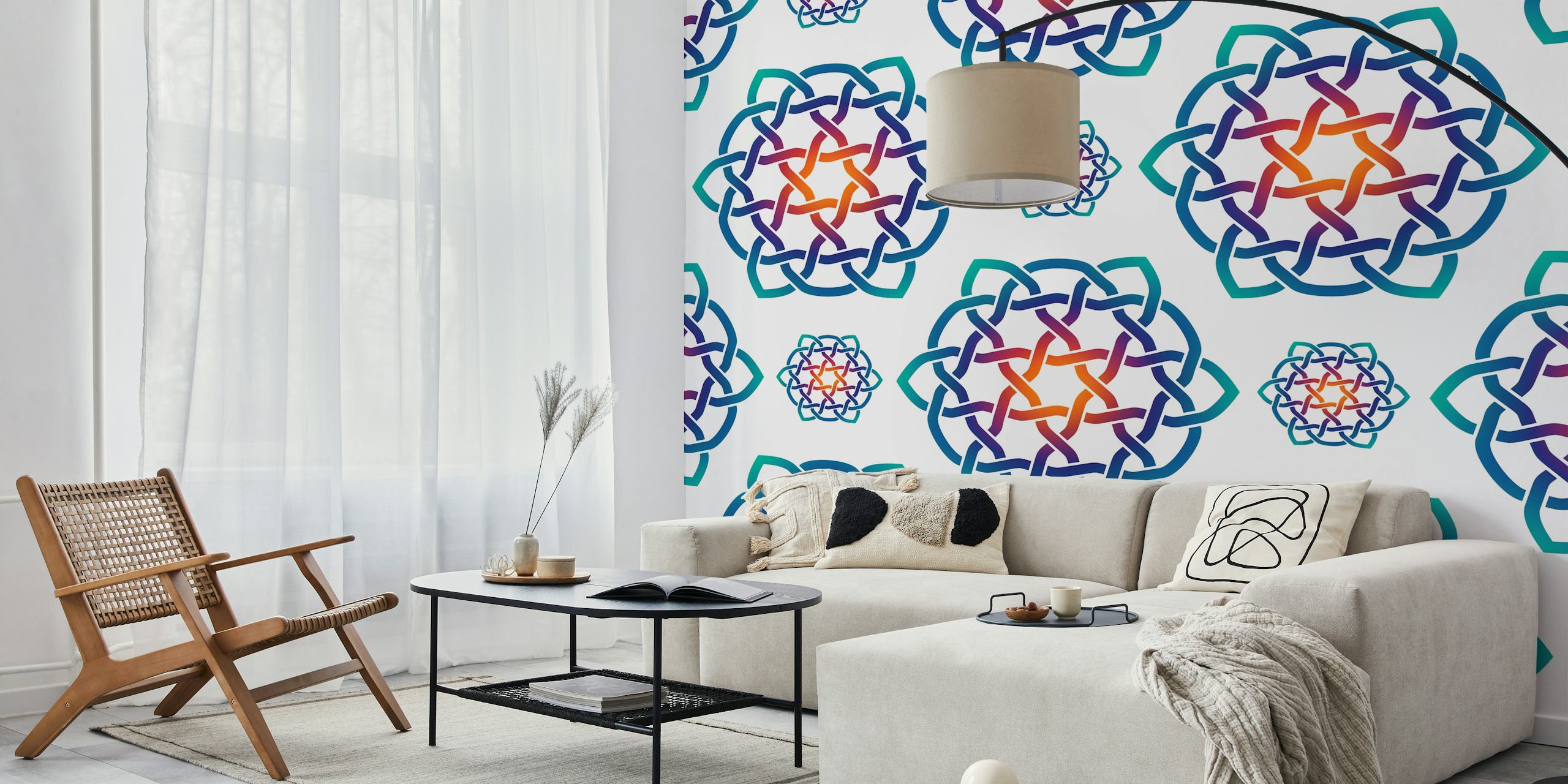 Rainbow Celtic Knot 2 wallpaper in a room