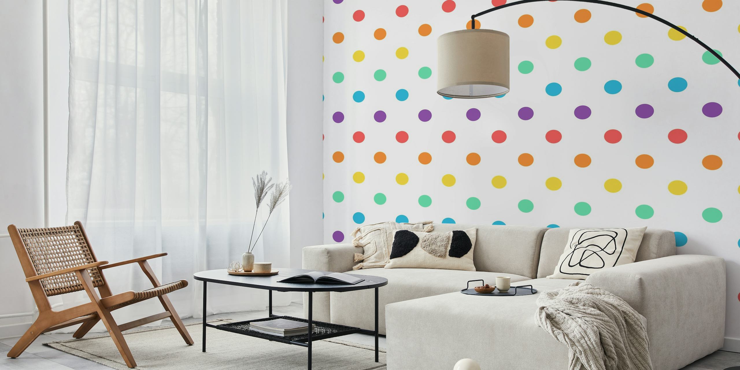 Rainbow polka dots wallpaper 2 tapet