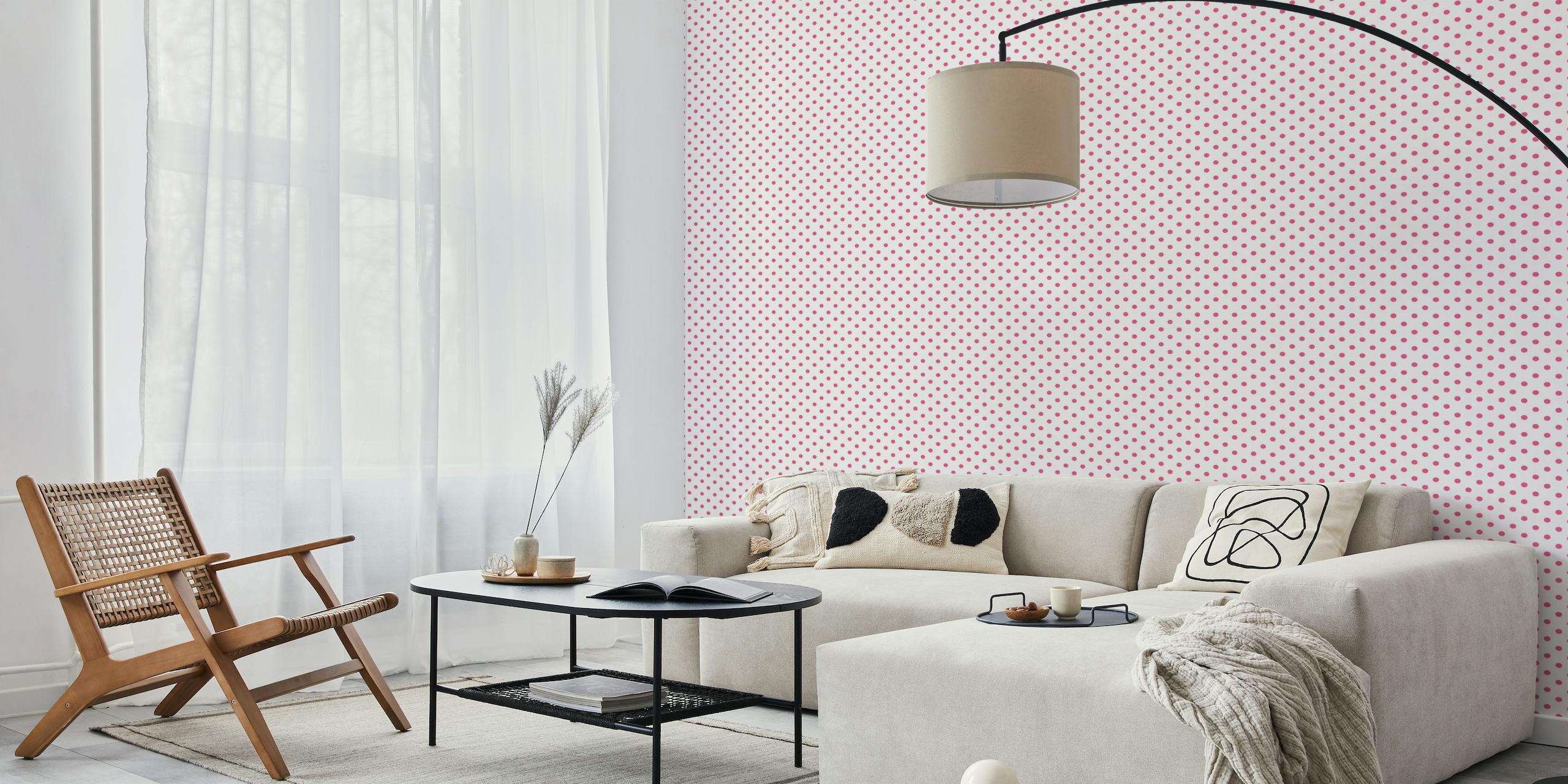 Hot pink wallpaper dots 2 papel de parede