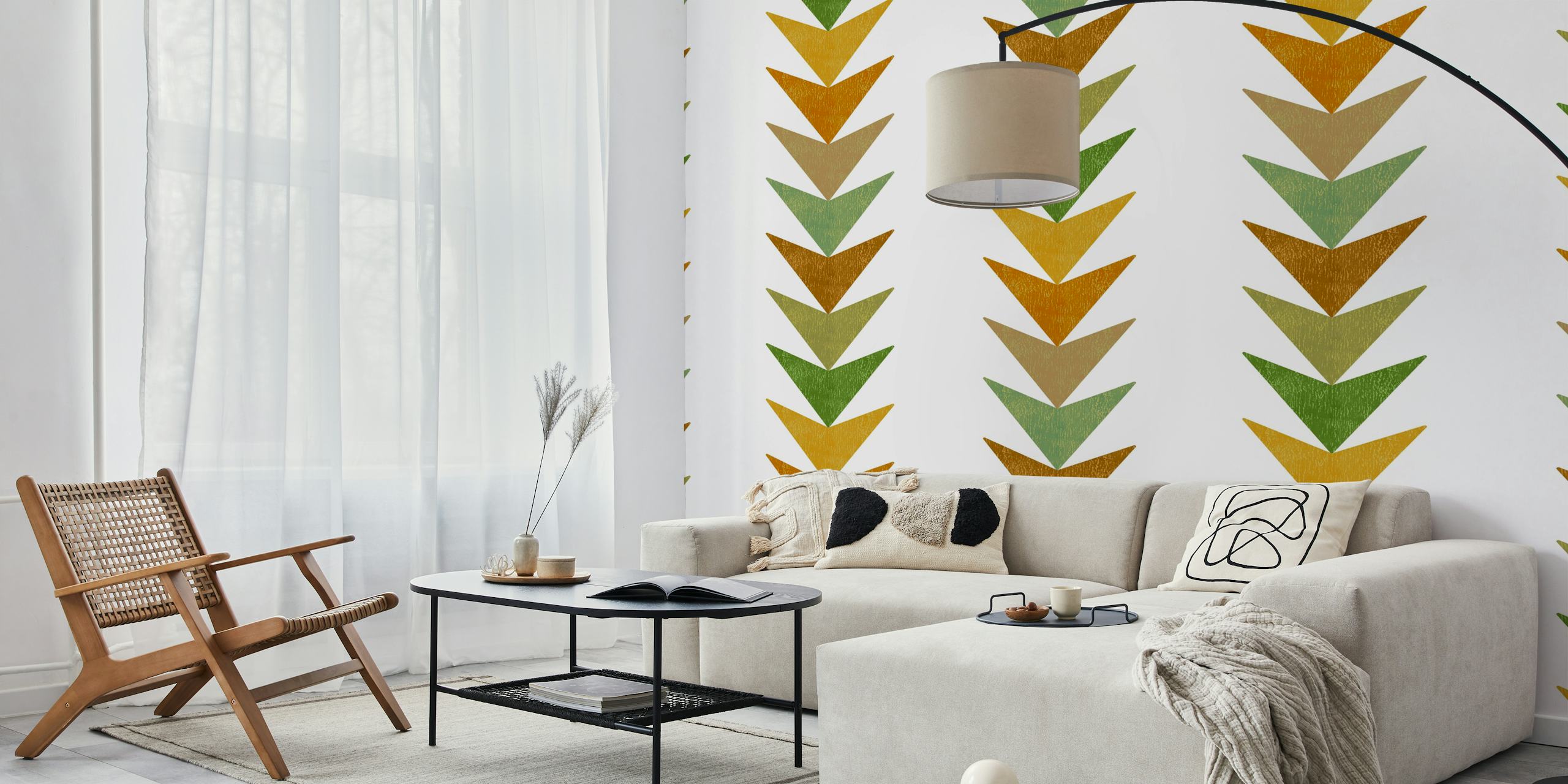 Papel de parede Arrows Stripes em um quarto
