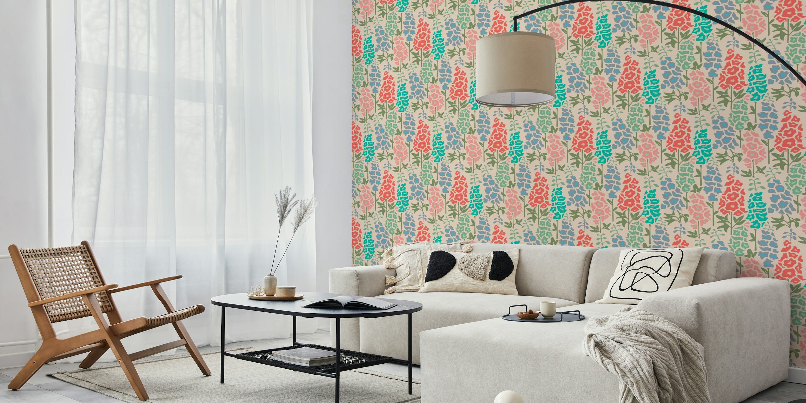 Colorful Gladiolus Garden wallpaper in a room