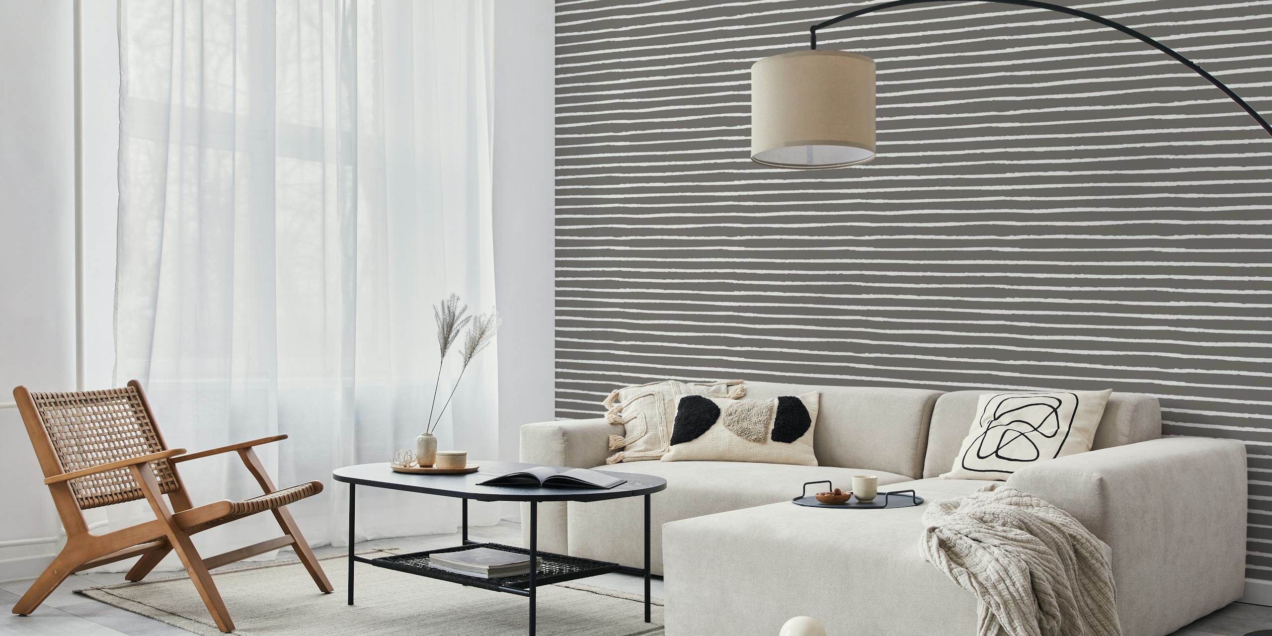 Gray and white striped abstract wallpaper design