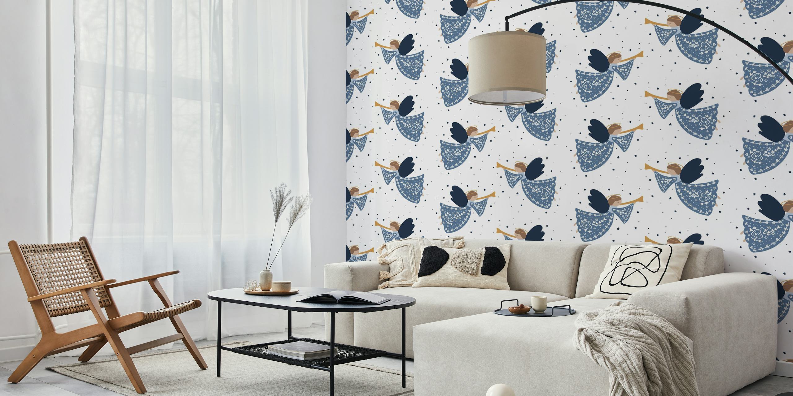 Christmas Angel on White wallpaper in room